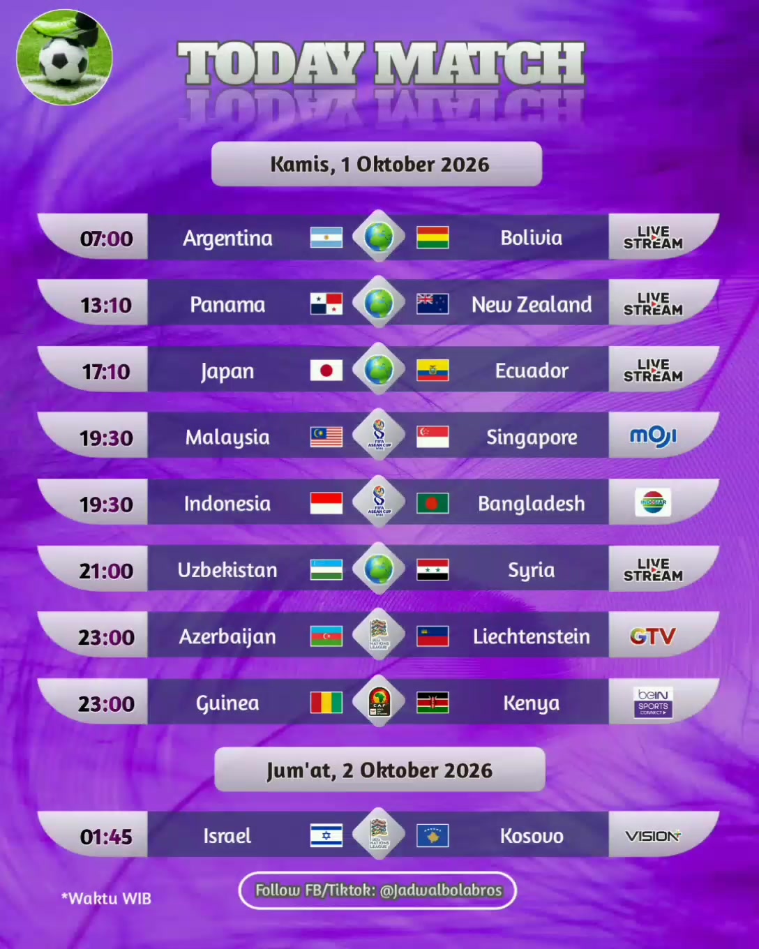@Jadwal Bola Bros