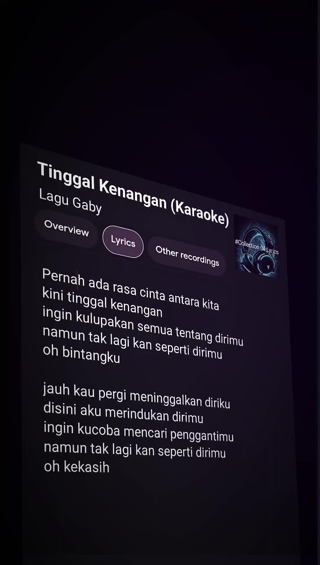 @#Collection Of Lyrics