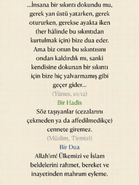 @Bir Ayet, Bir Hadis, Bir Dua