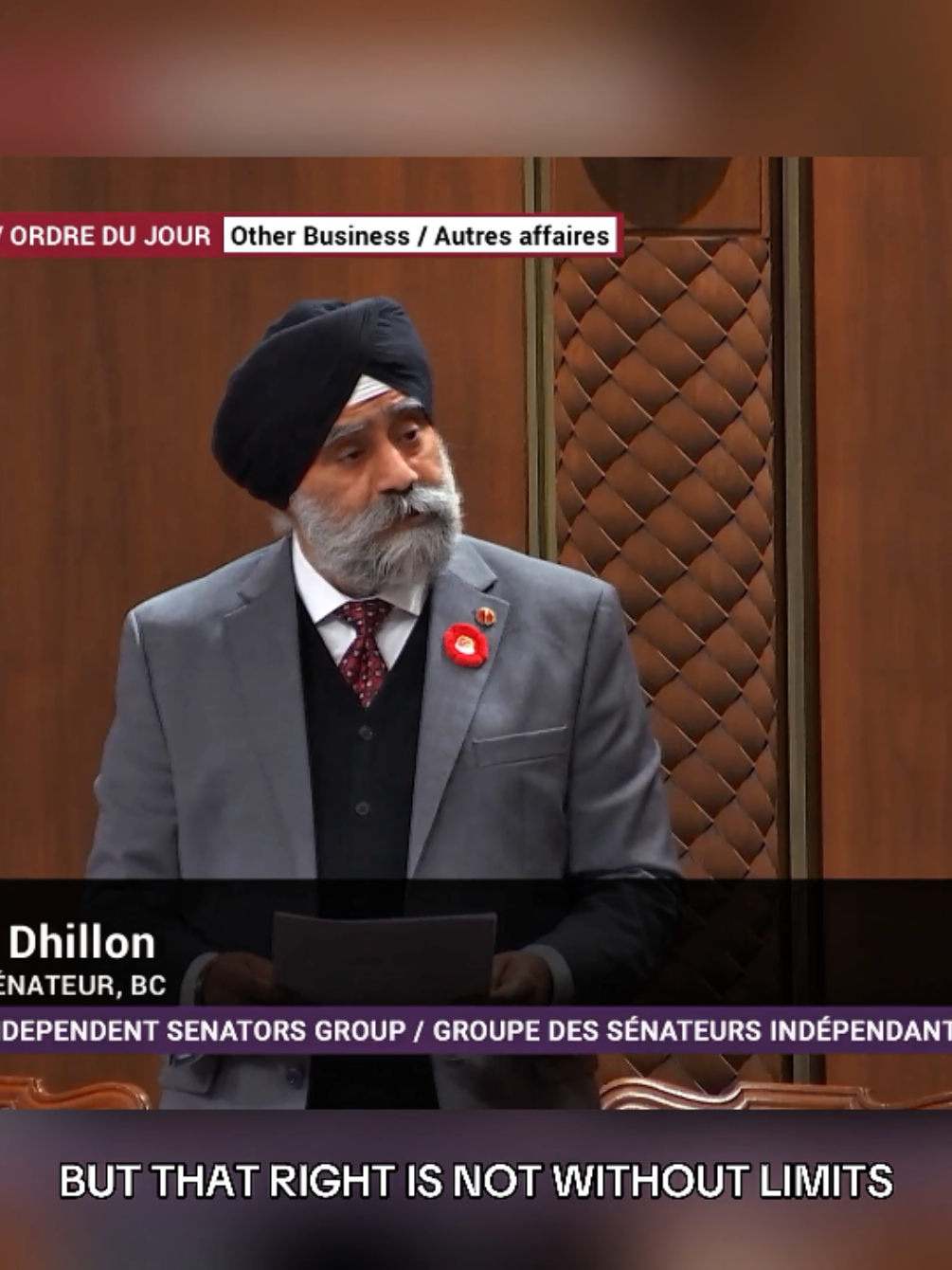 @Senator Baltej Singh Dhillon
