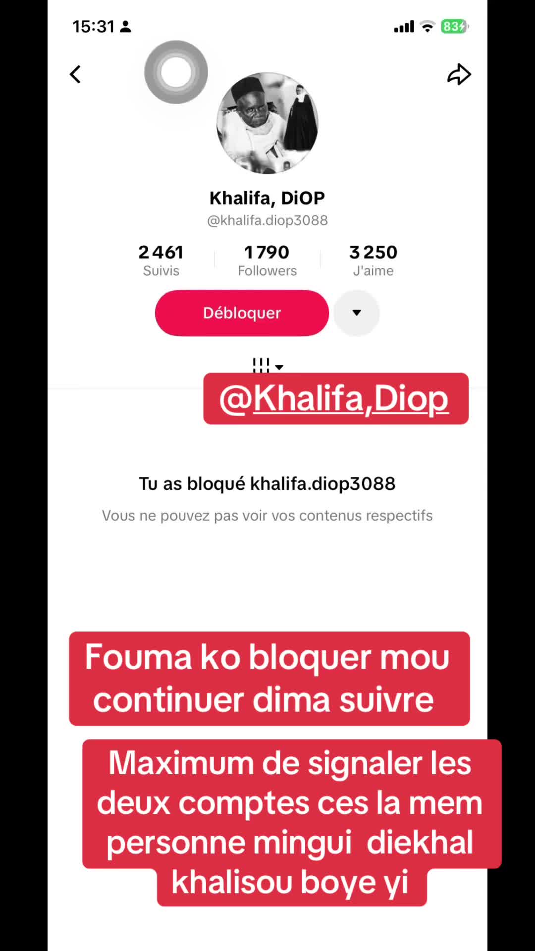 @Souhaibou dénoncer du peuple🚷