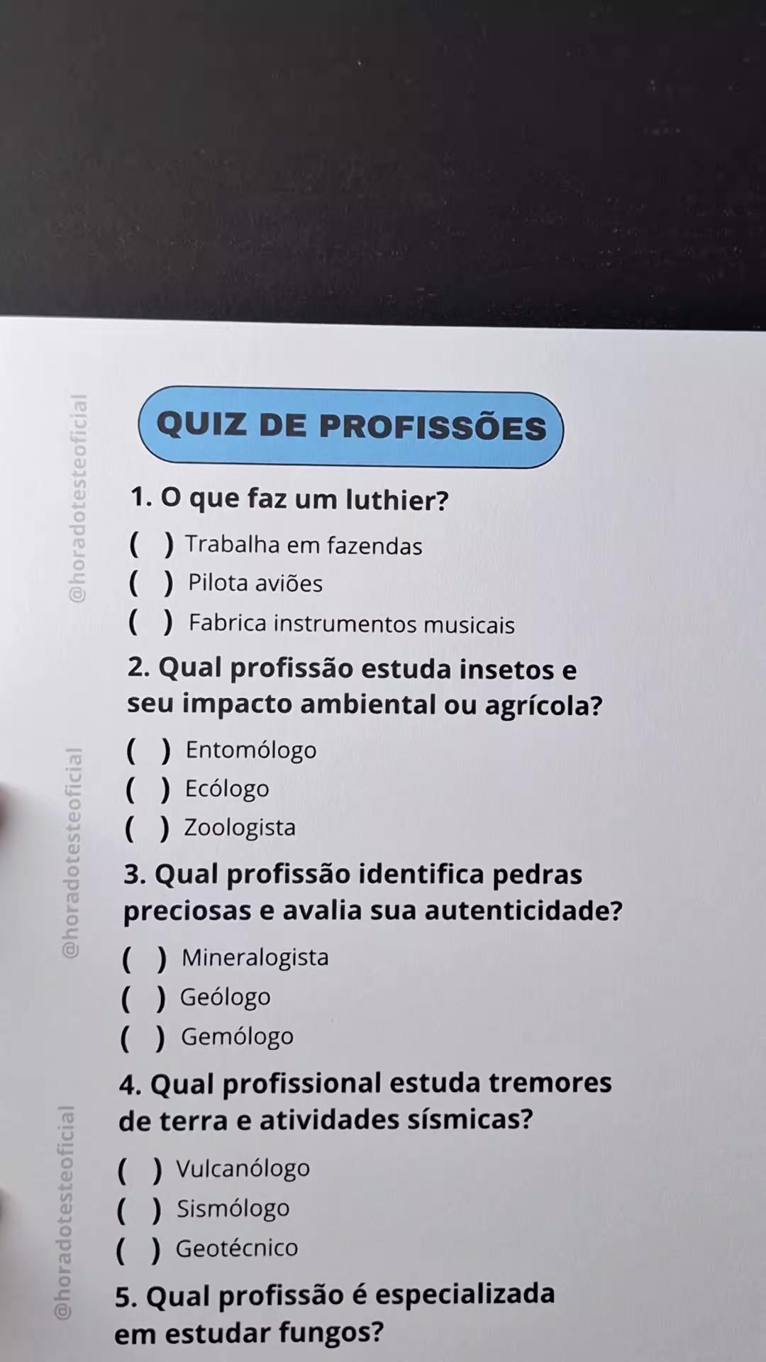 @Hora do Teste Oficial