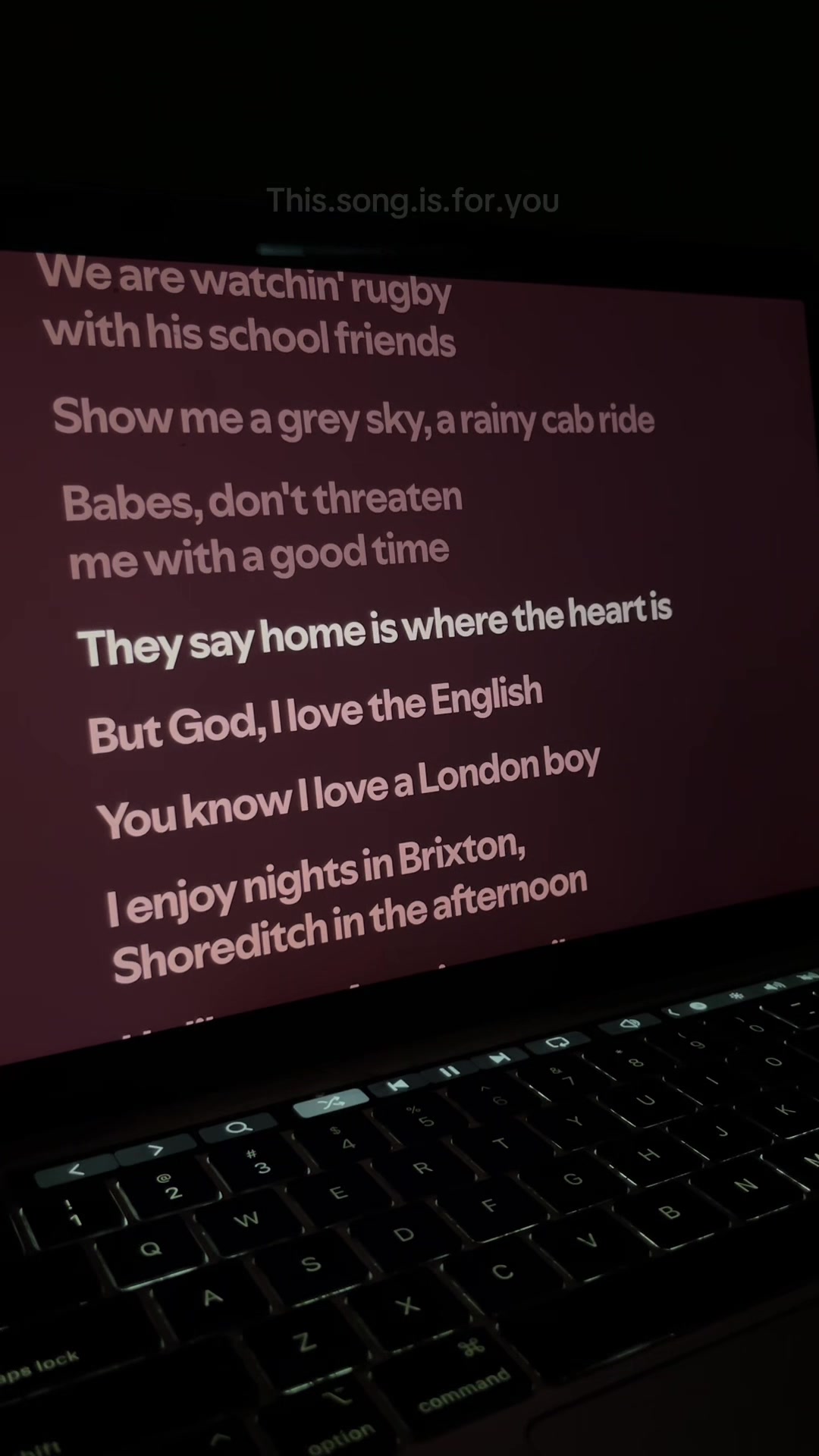 @this song is for you