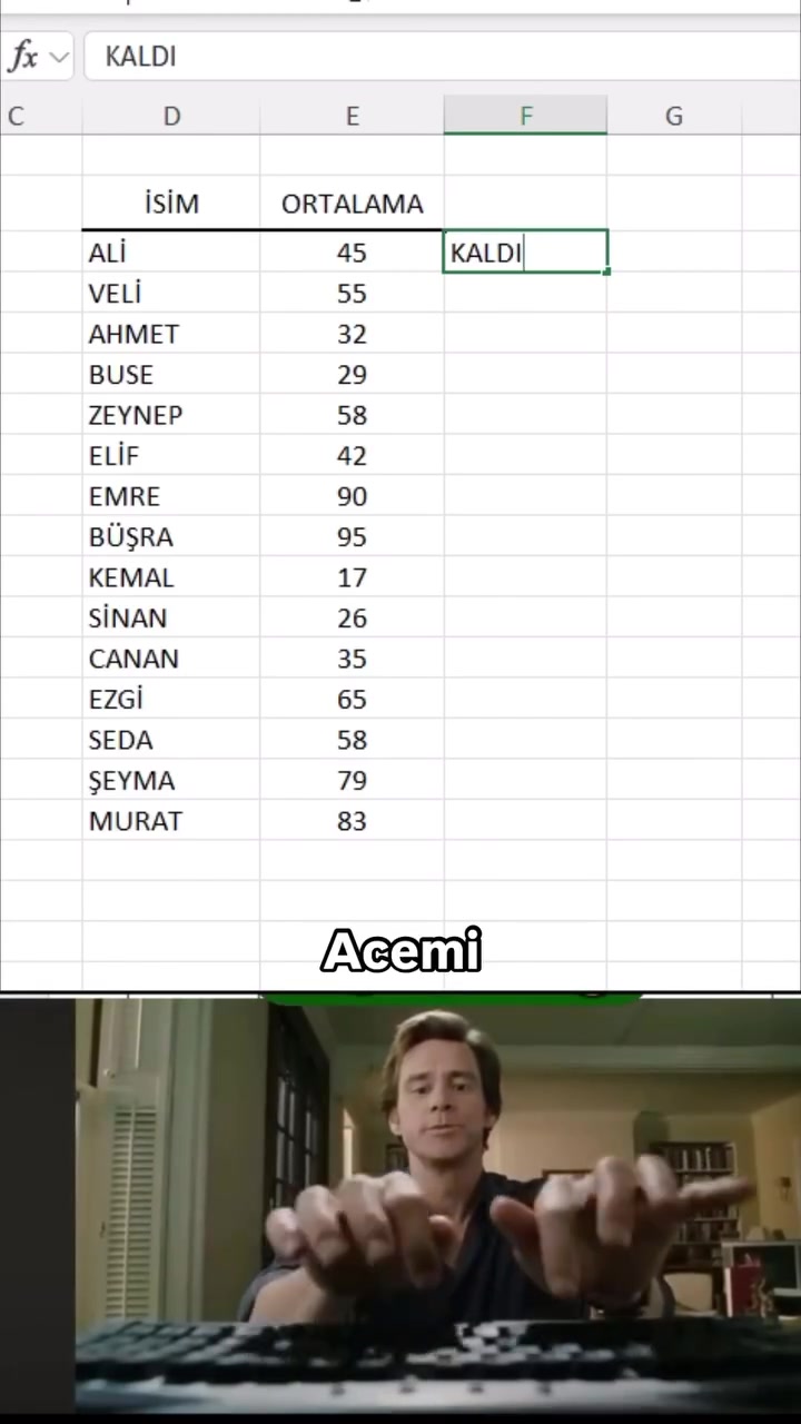 @Excel Sınıfı- Şahhan Yıldırır