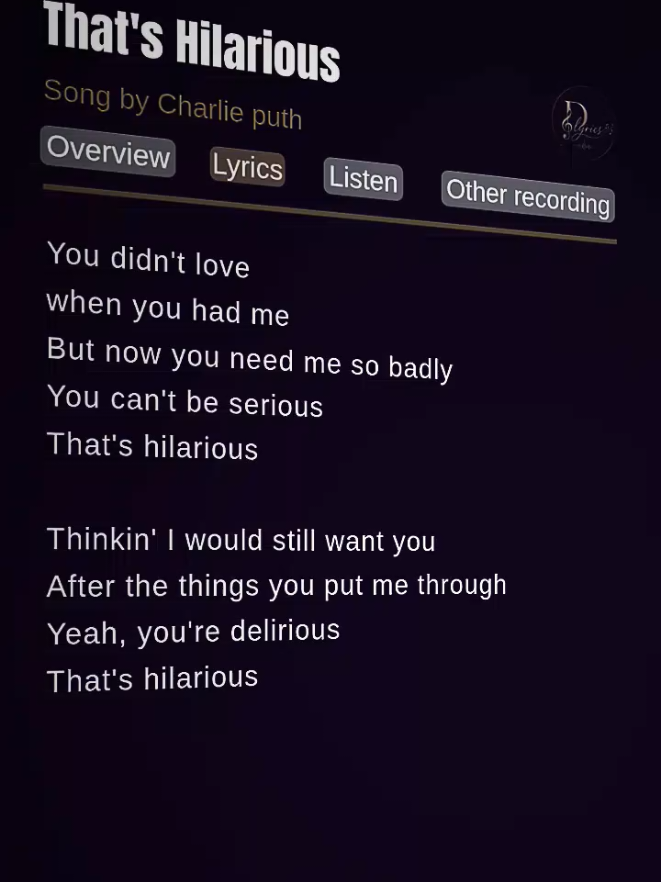 @D'lyrics