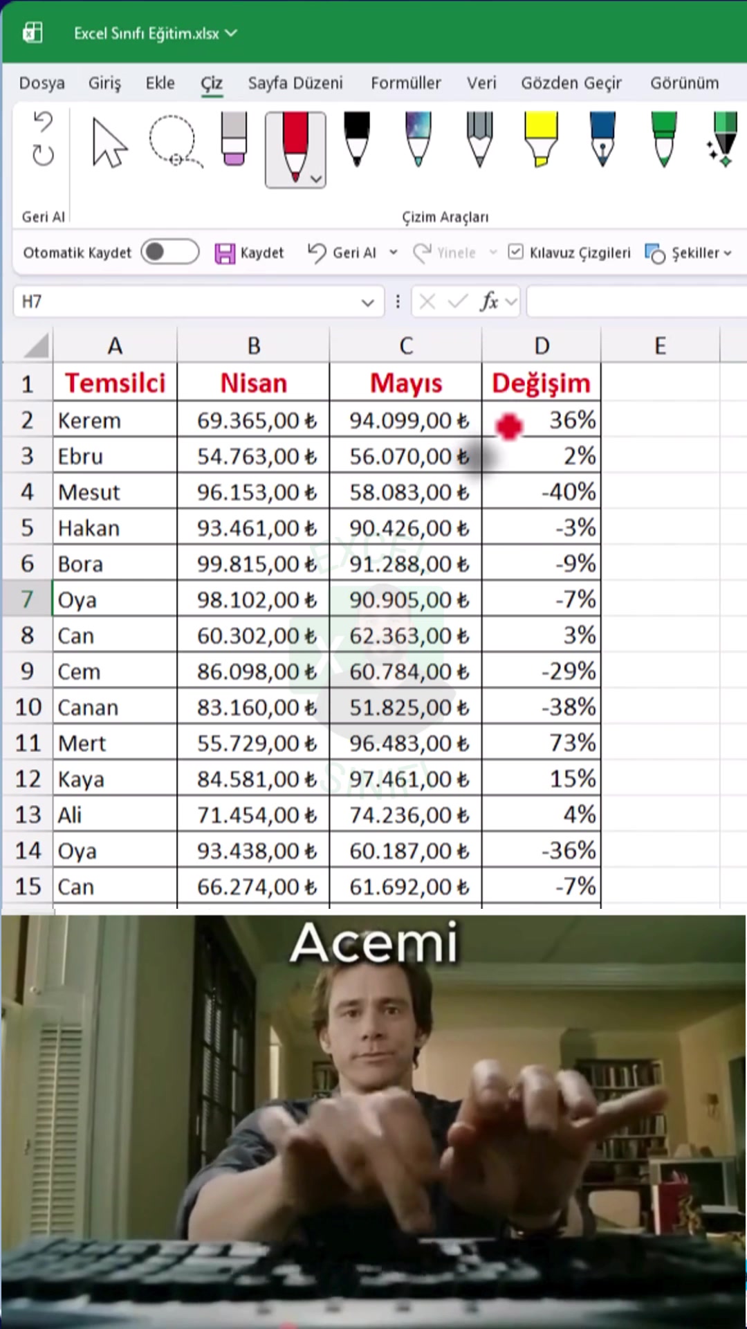 @Excel Sınıfı- Şahhan Yıldırır
