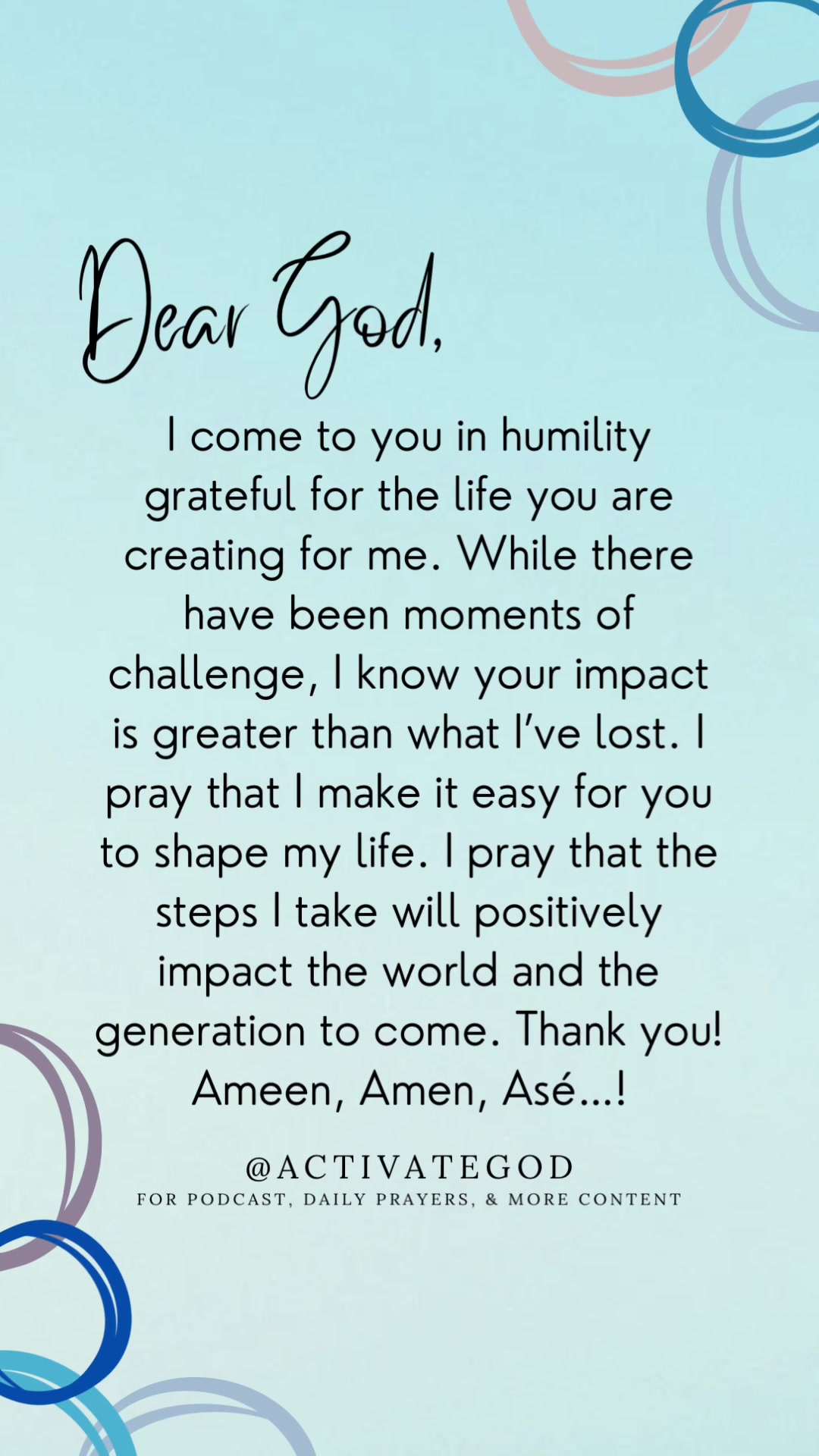 @Activate God