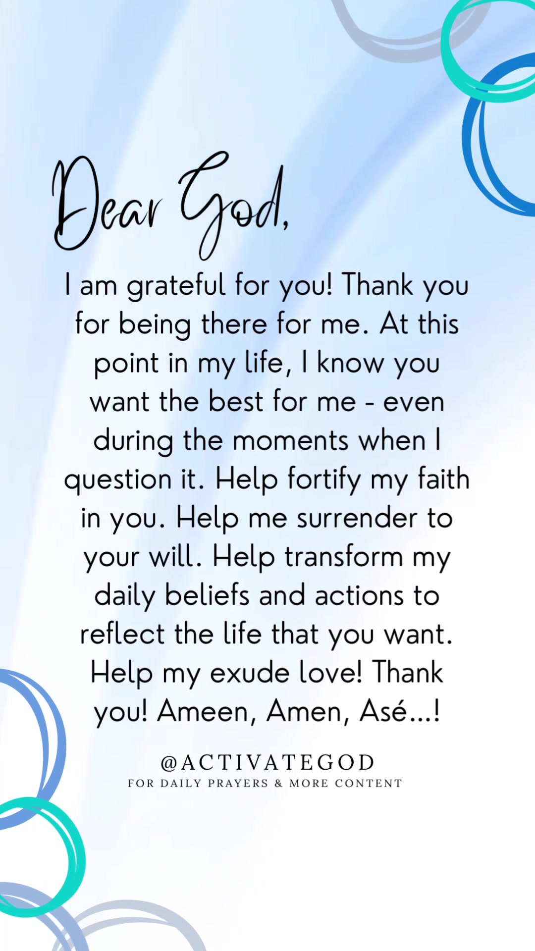 @Activate God