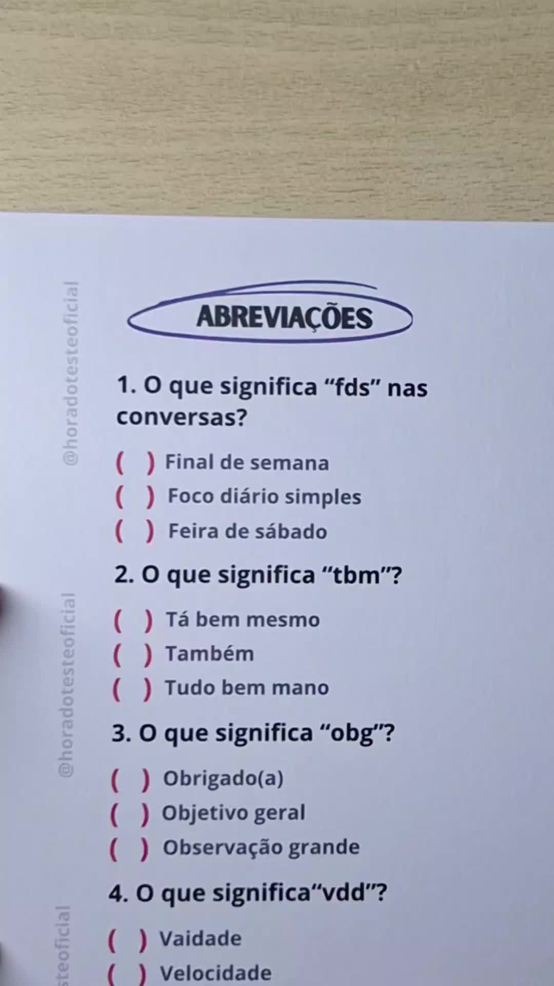 @Hora do Teste Oficial
