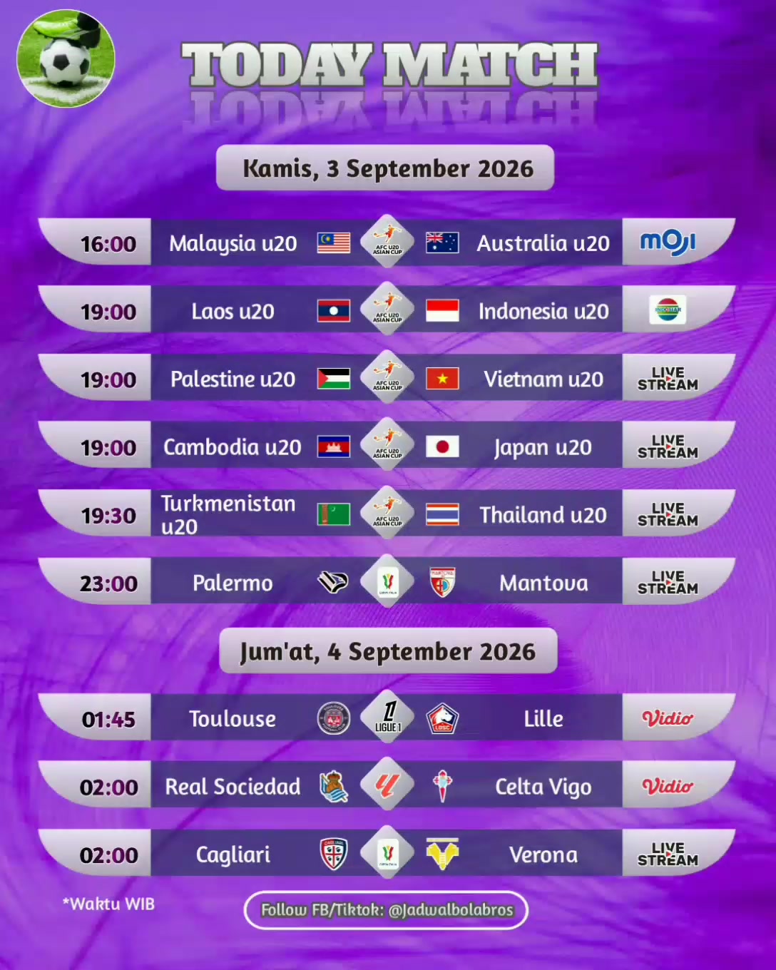 @Jadwal Bola Bros