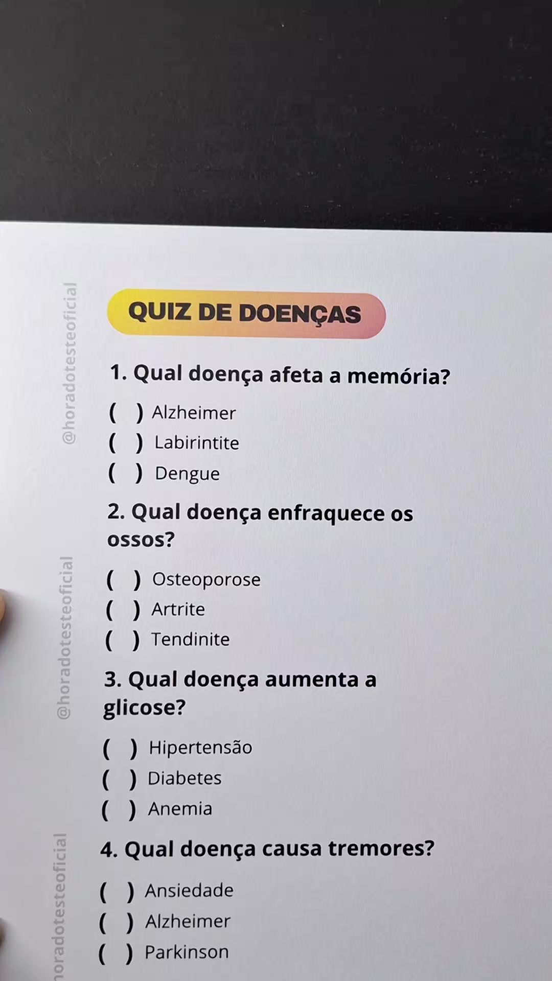 @Hora do Teste Oficial