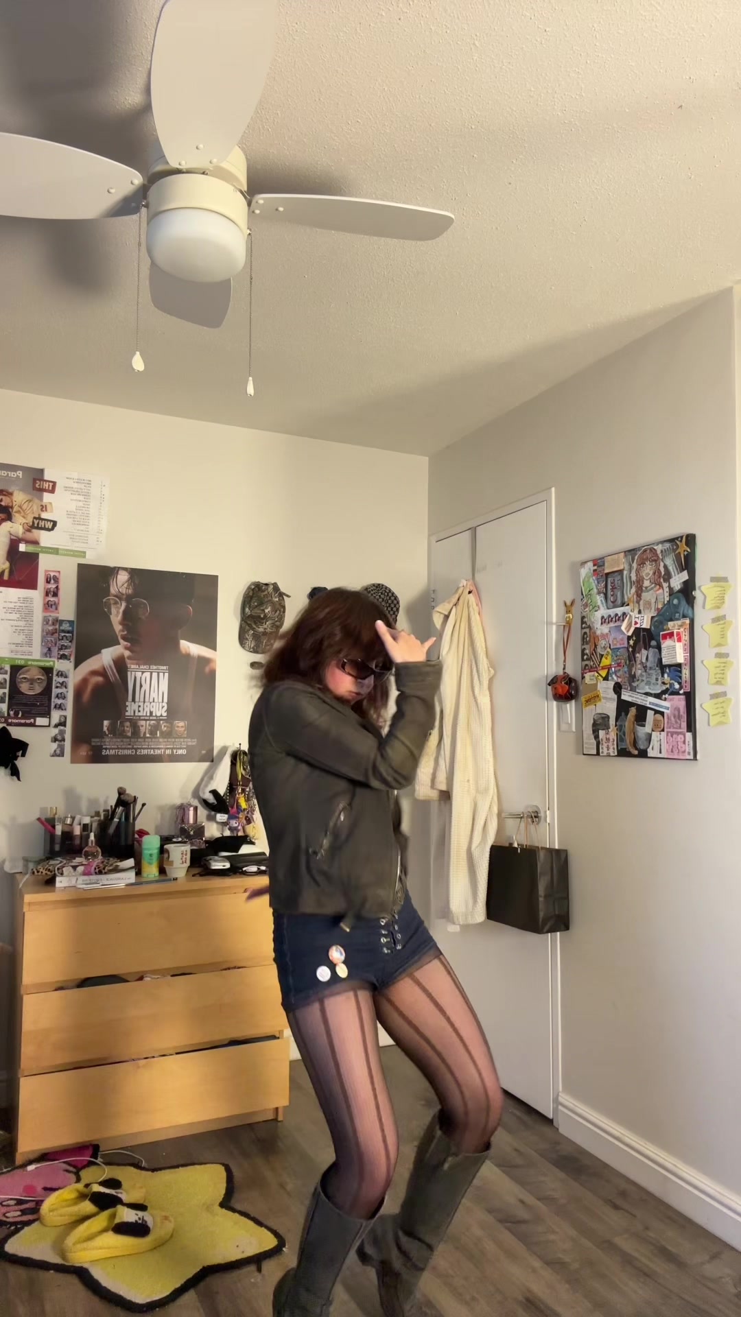 @girl with raccoon tail hat