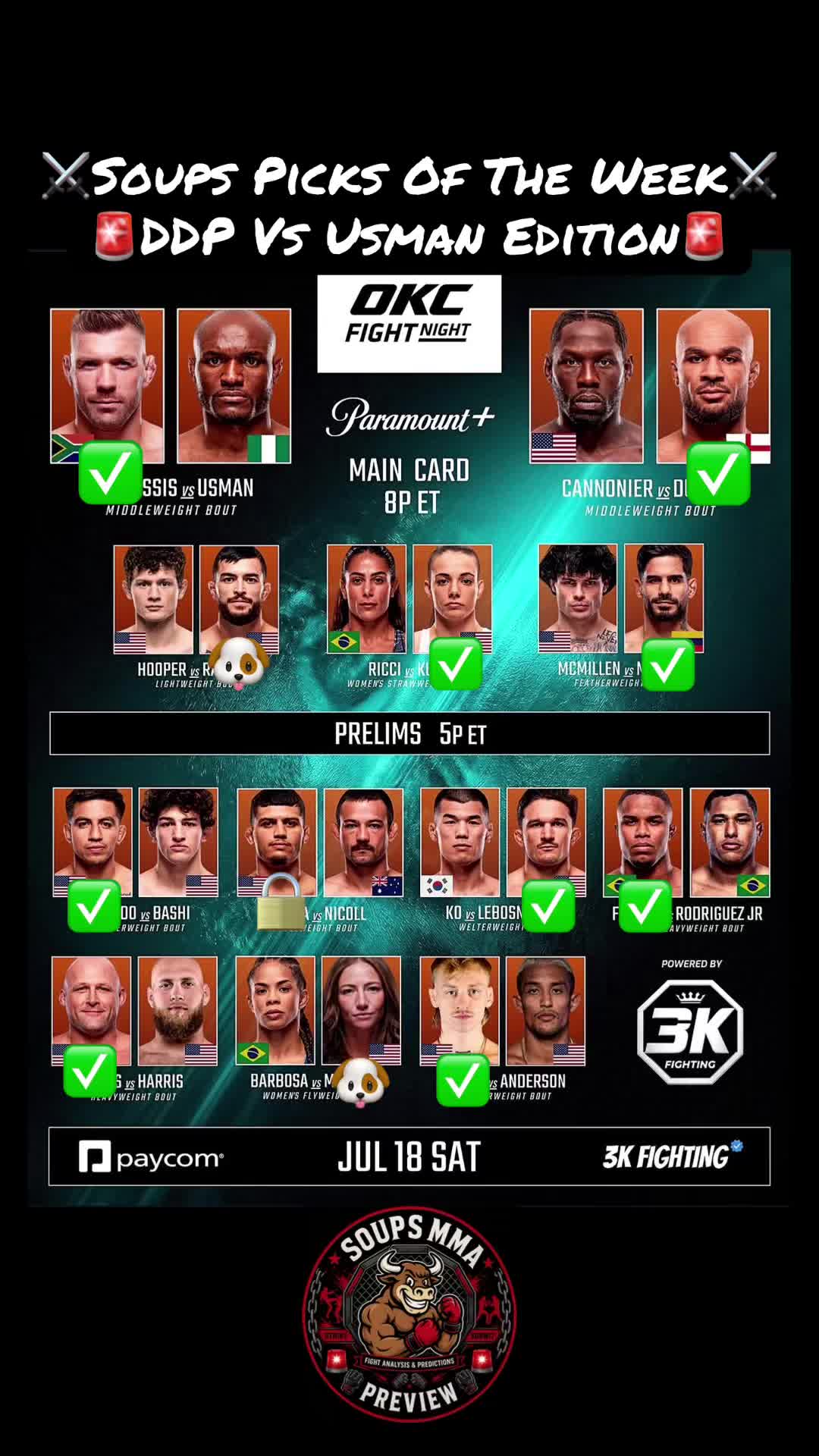 @⚔️ 🚨Soups MMA Preview 🚨⚔️