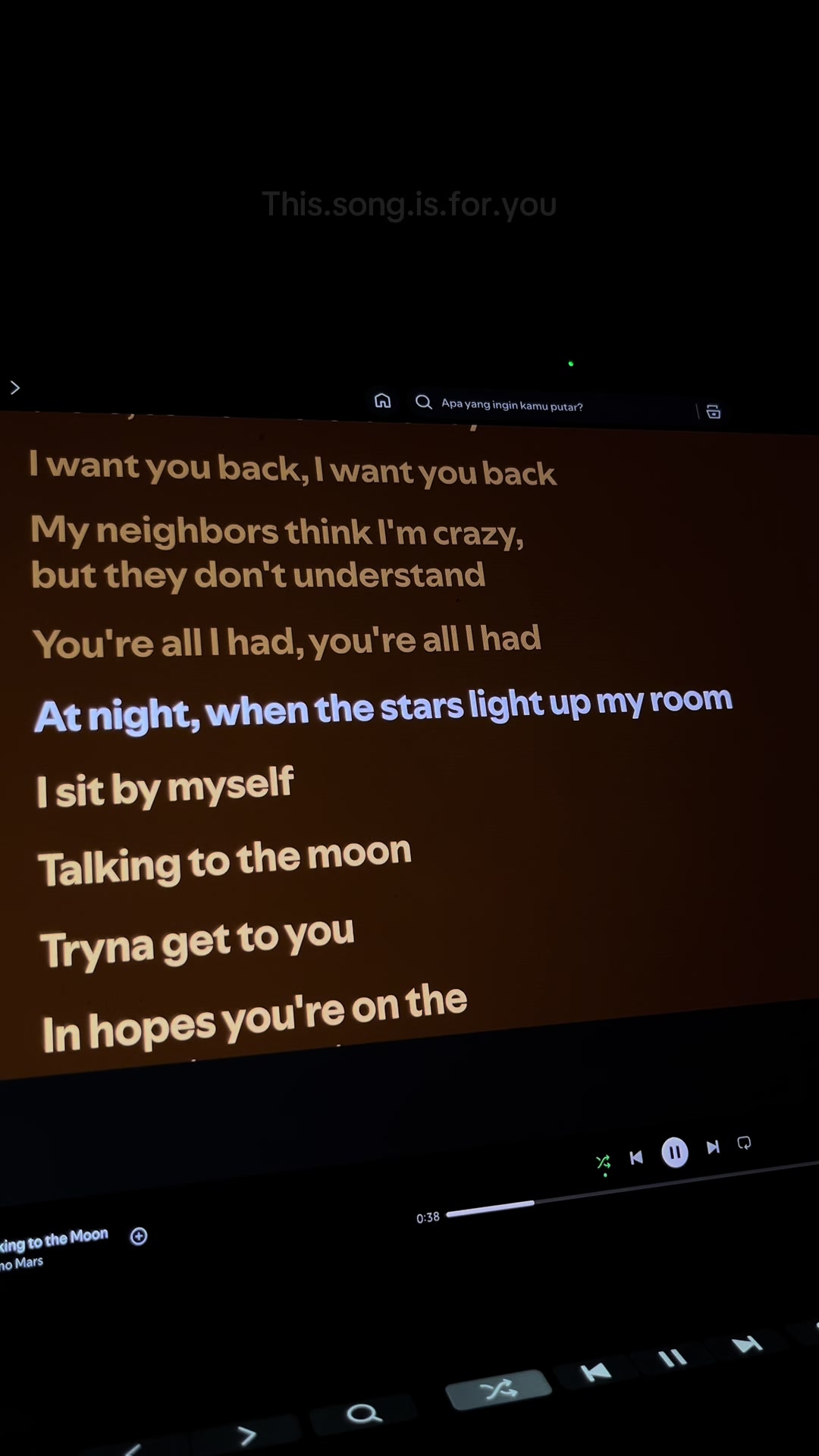 @this song is for you