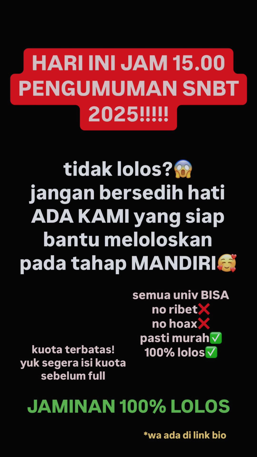 @Jasa Masuk PTN & PTS