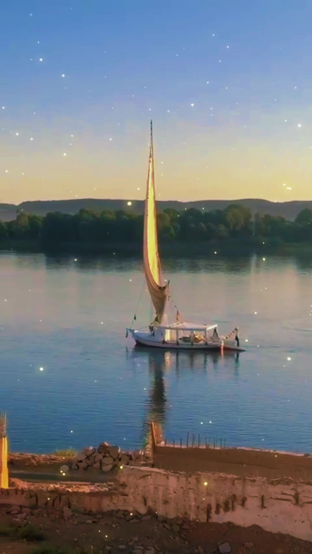 @Felucca on the Nile in Egypt,