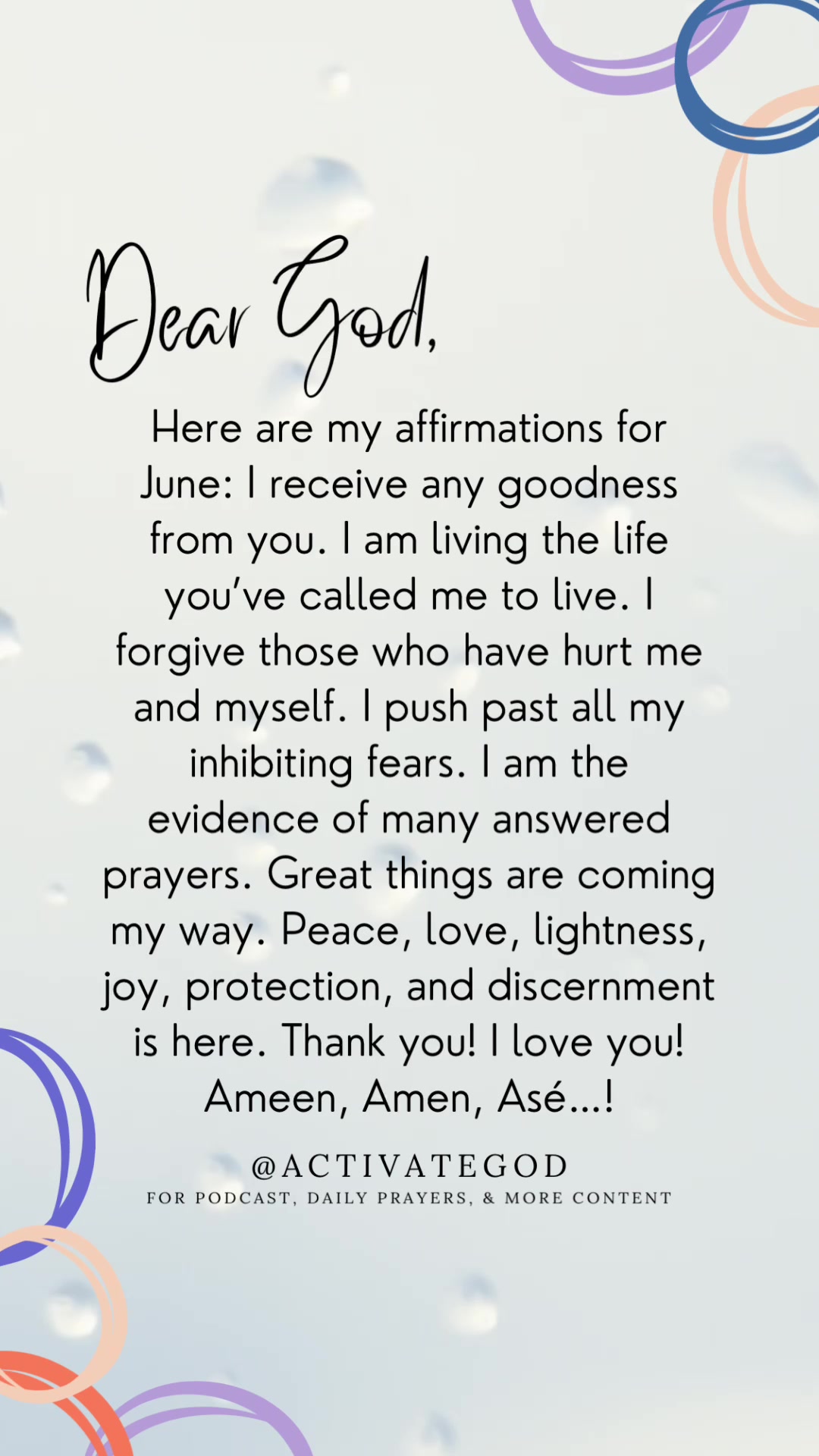 @Activate God