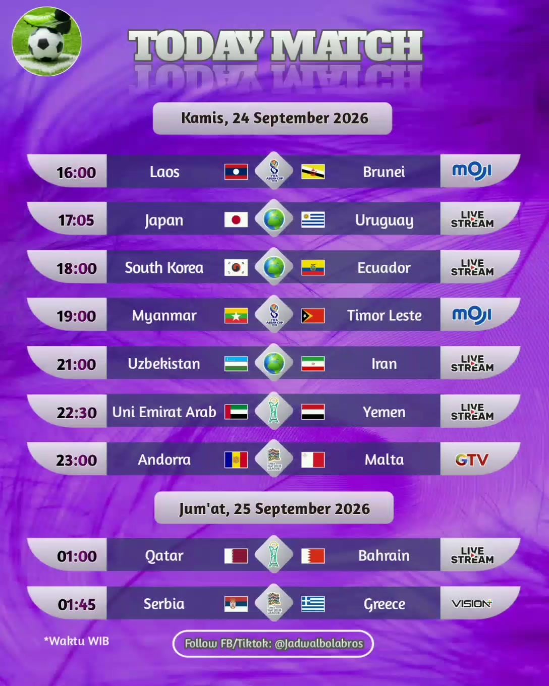 @Jadwal Bola Bros