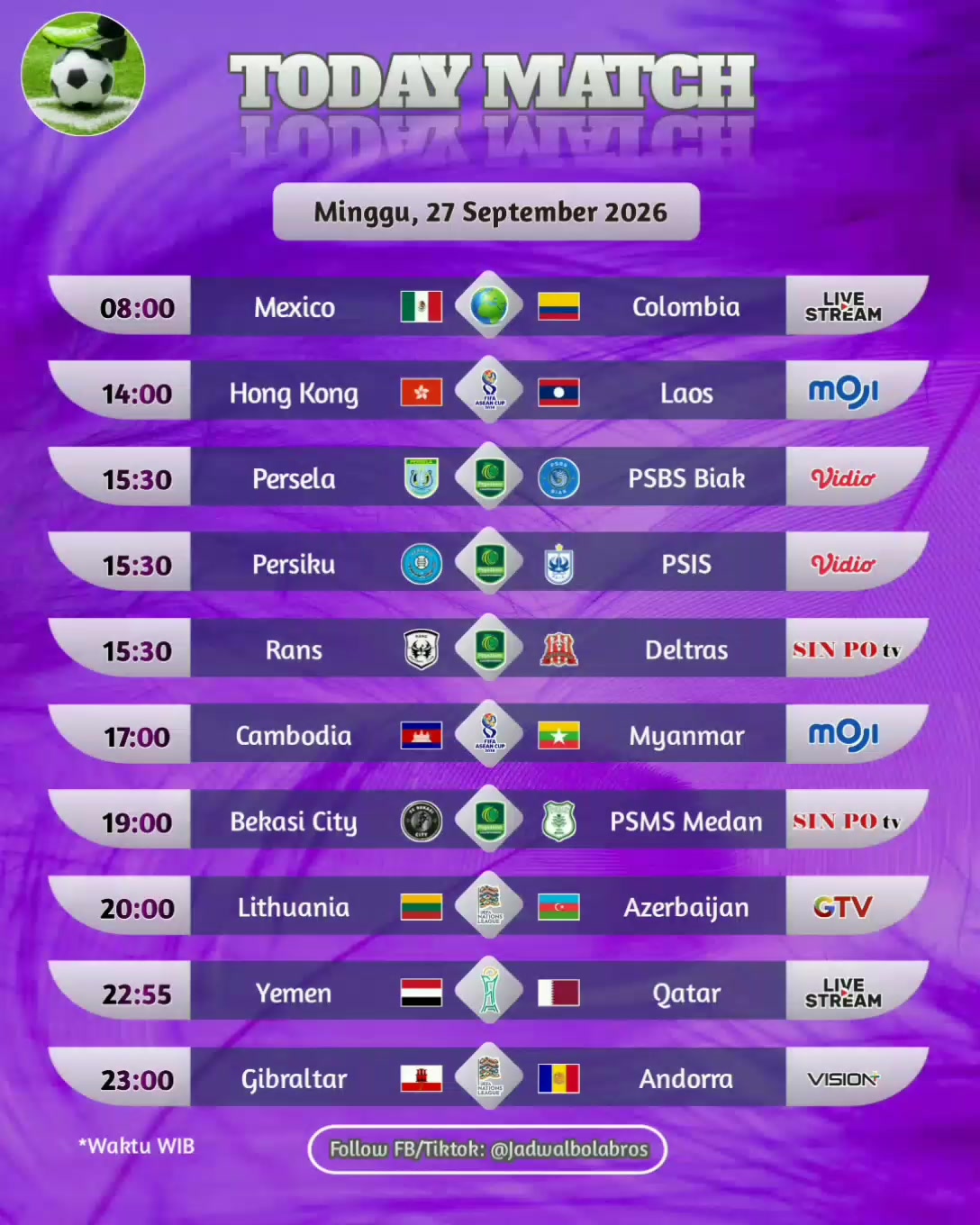 @Jadwal Bola Bros