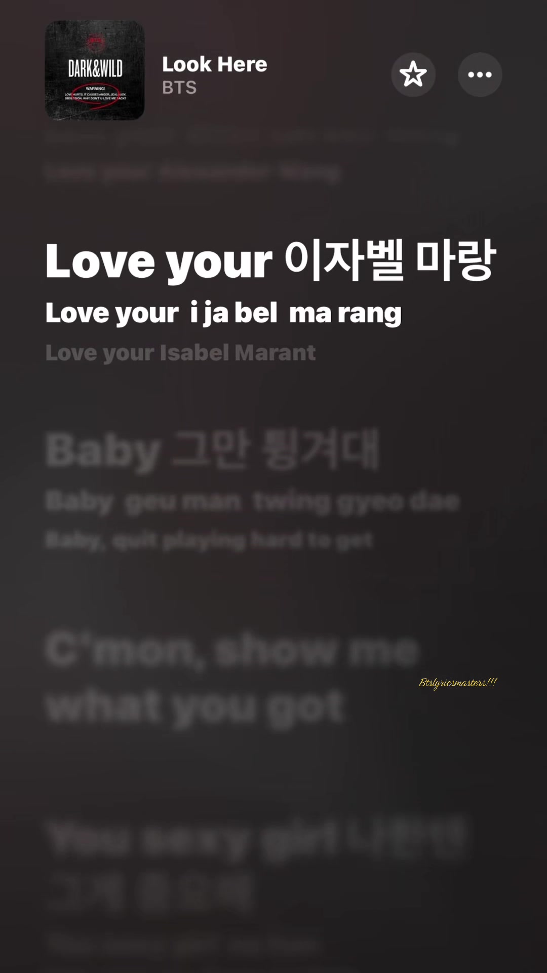 @BTS lyrics ⟬⟭⁷⊙⊝⊜