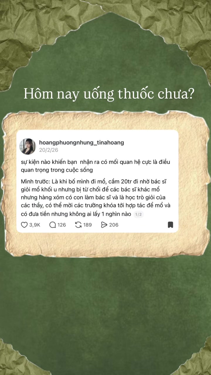 @Hôm nay uống thuốc chưa?