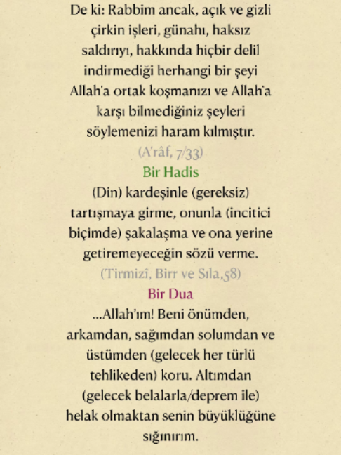 @Bir Ayet, Bir Hadis, Bir Dua