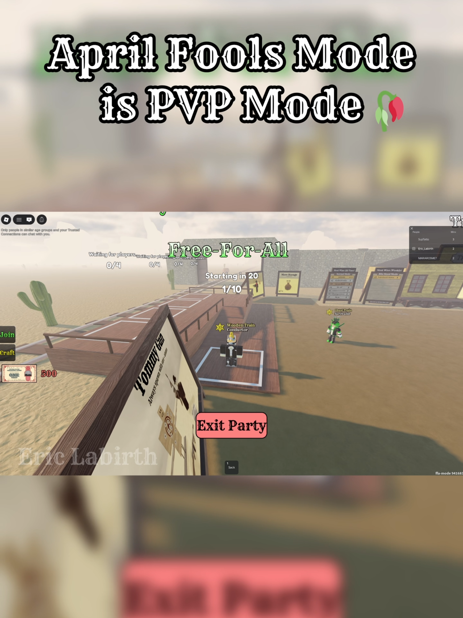 New April Fools Mode is PVP Mode | Dead | Eric Labirth (@ericlabirth)