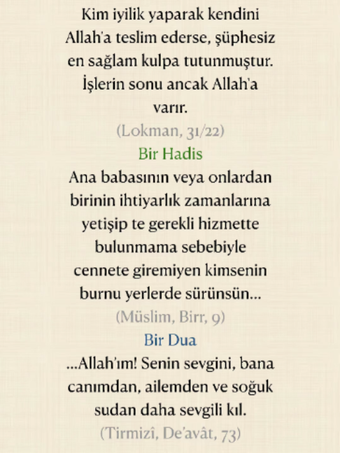 @Bir Ayet, Bir Hadis, Bir Dua