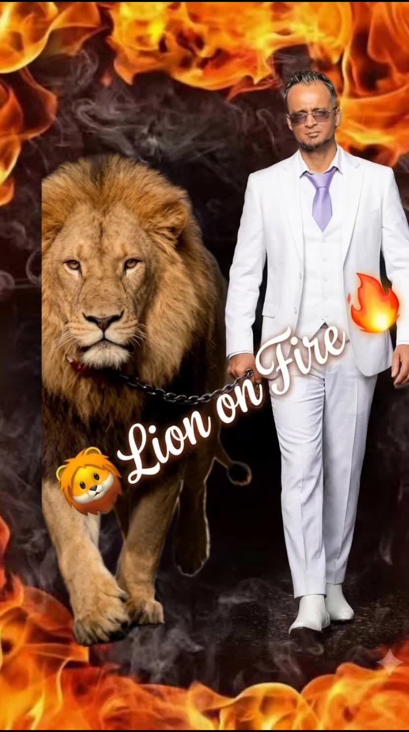@✨️💥Lion💫On 💥Fire 🔥❤️🔥