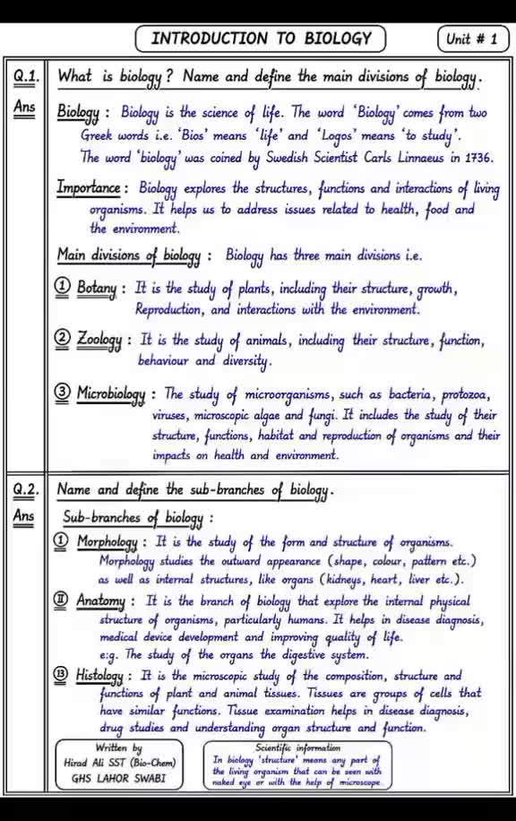 @All science Note&MCQS 9 to B.s