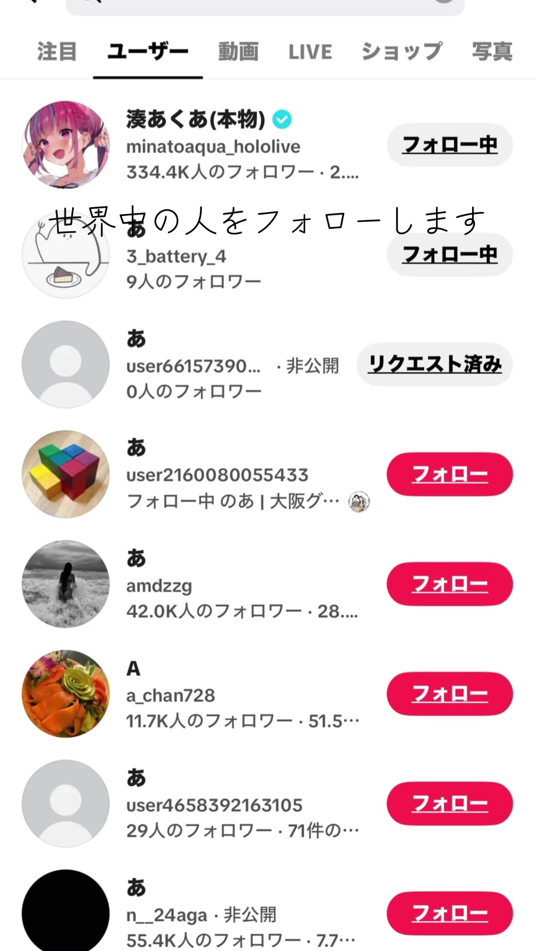 @世界中の人をフォローします