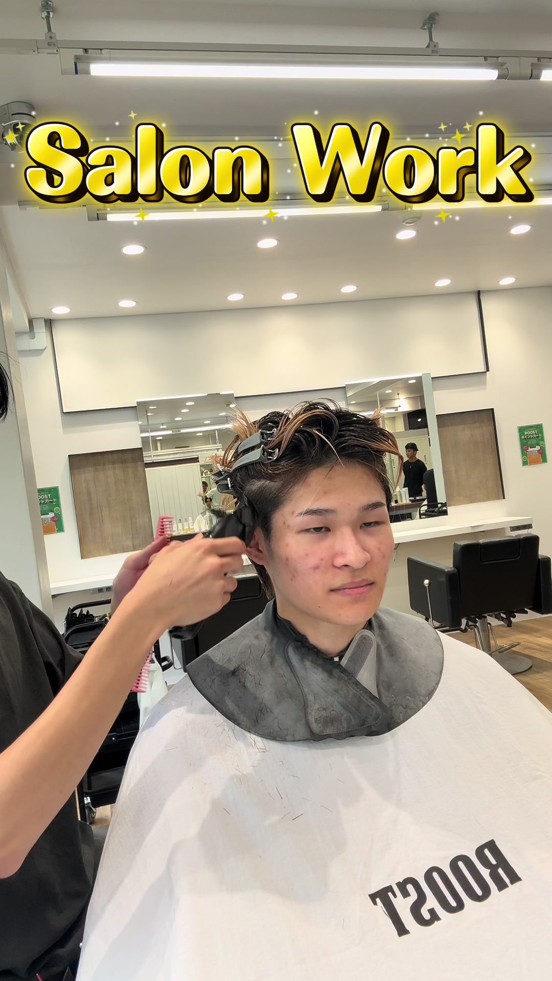 @ゆーま/京都美容師/センターパート/シャドウパーマ