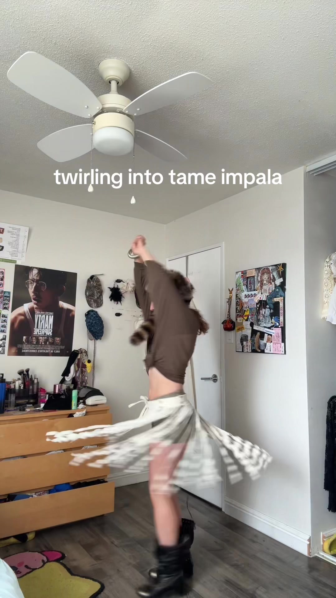 @girl with raccoon tail hat