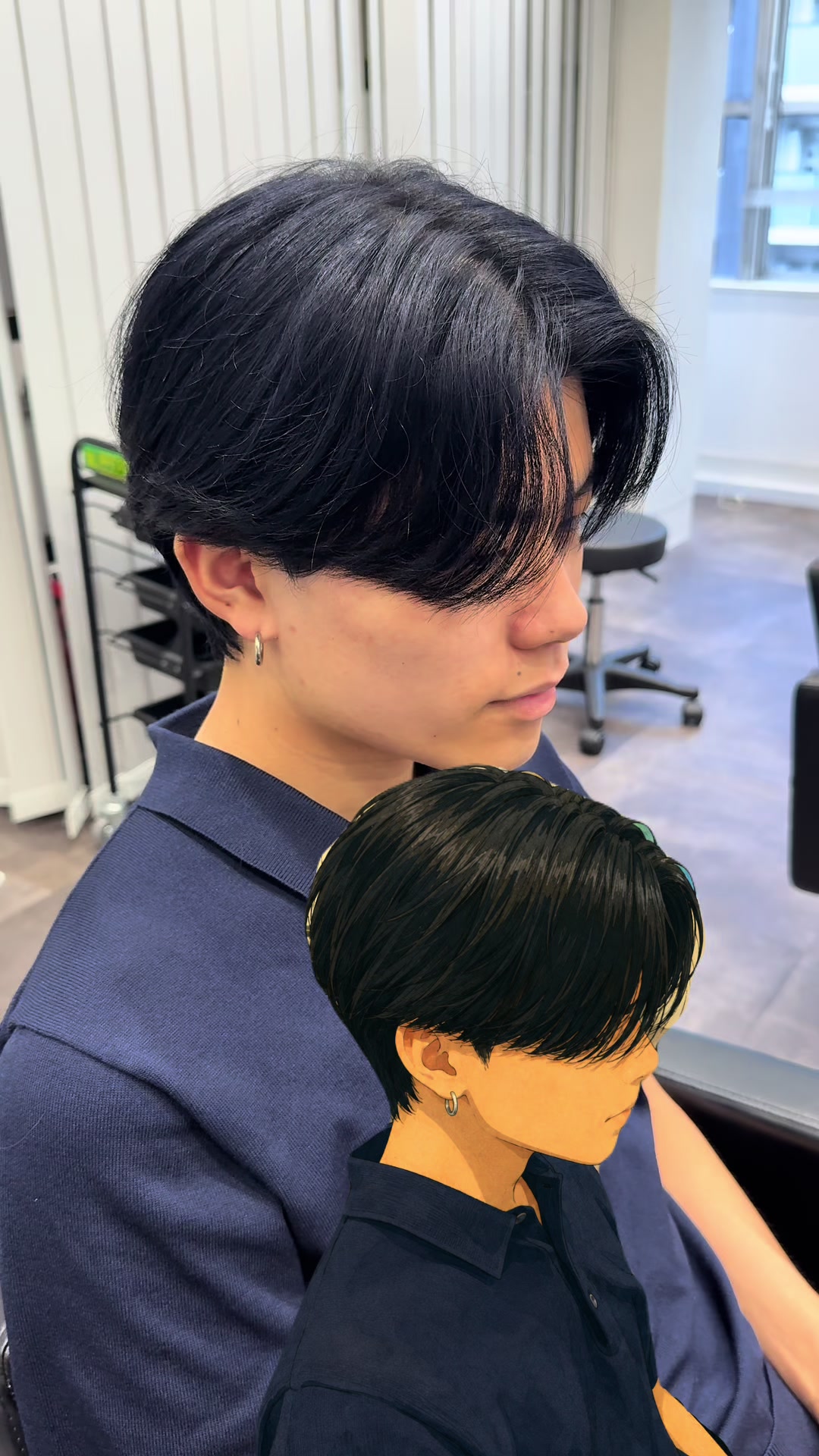@ゆーま/京都美容師/センターパート/シャドウパーマ