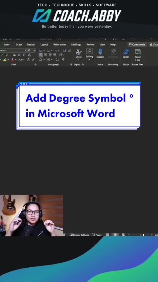 How to insert degree symbol in Word | coach.abby (@coach.abby)
