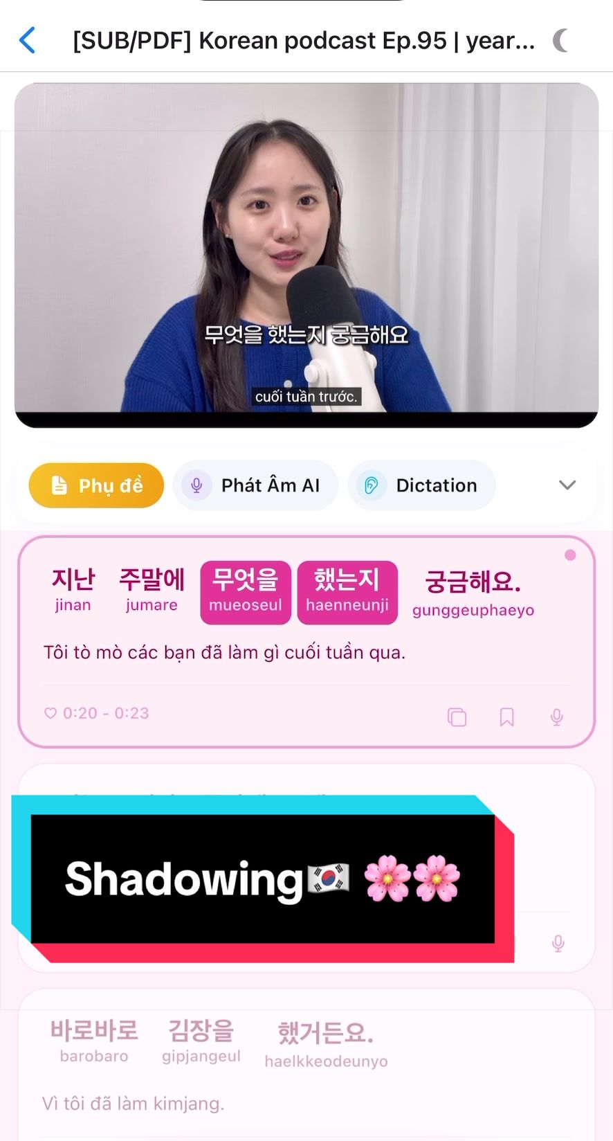 @R&aacute;ng học tiếng H&agrave;n
