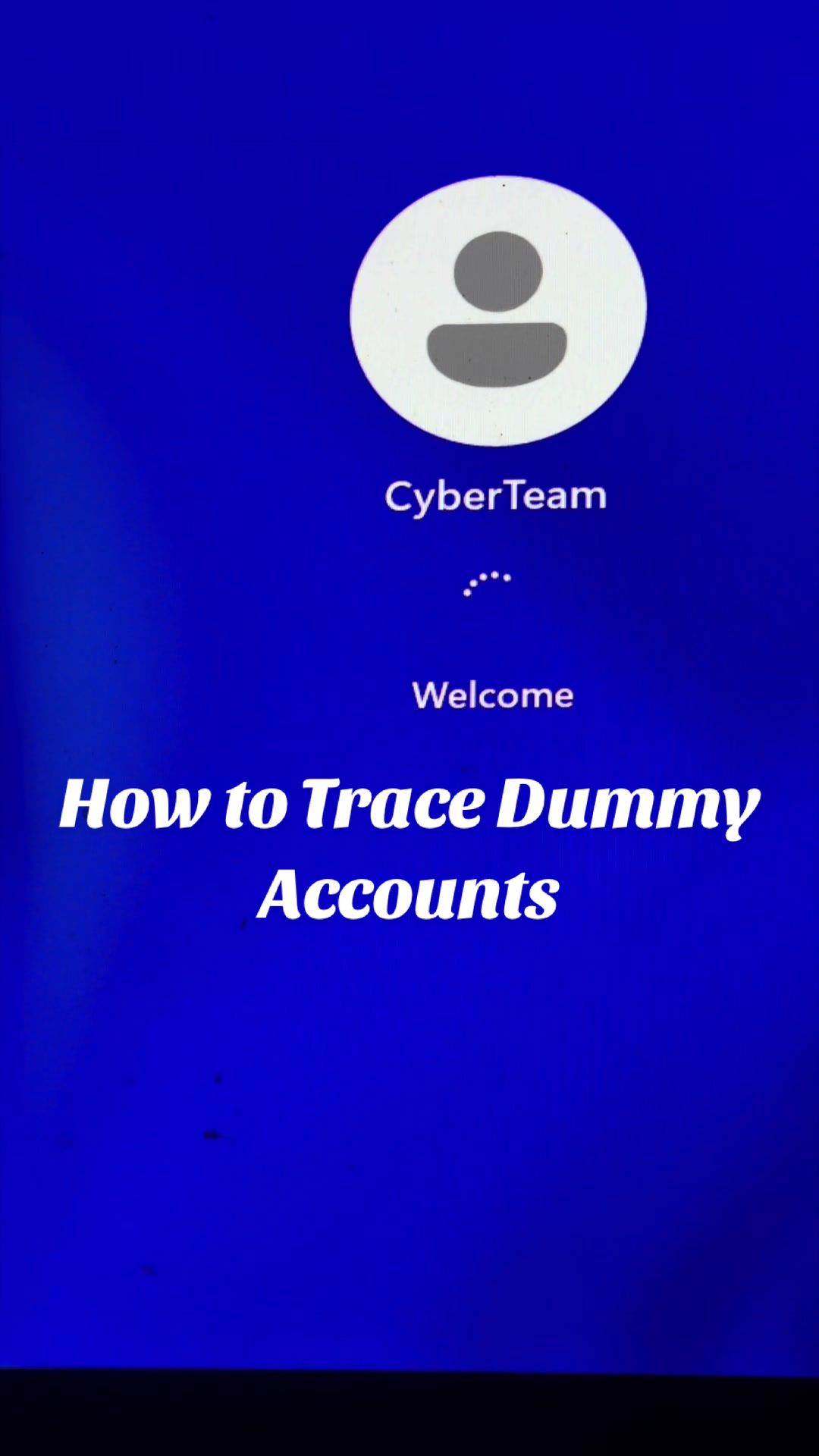 @Dummy Account Tracing