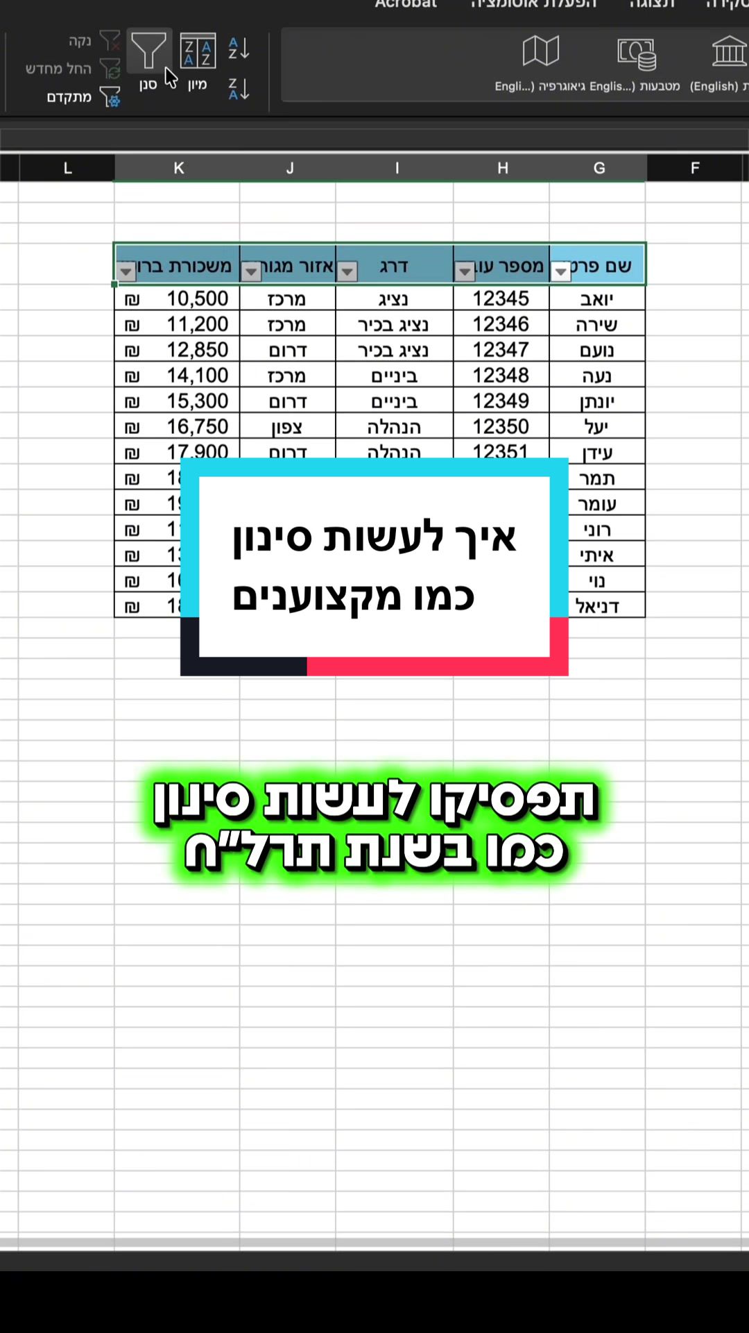 @סדנאות אקסל לארגונים