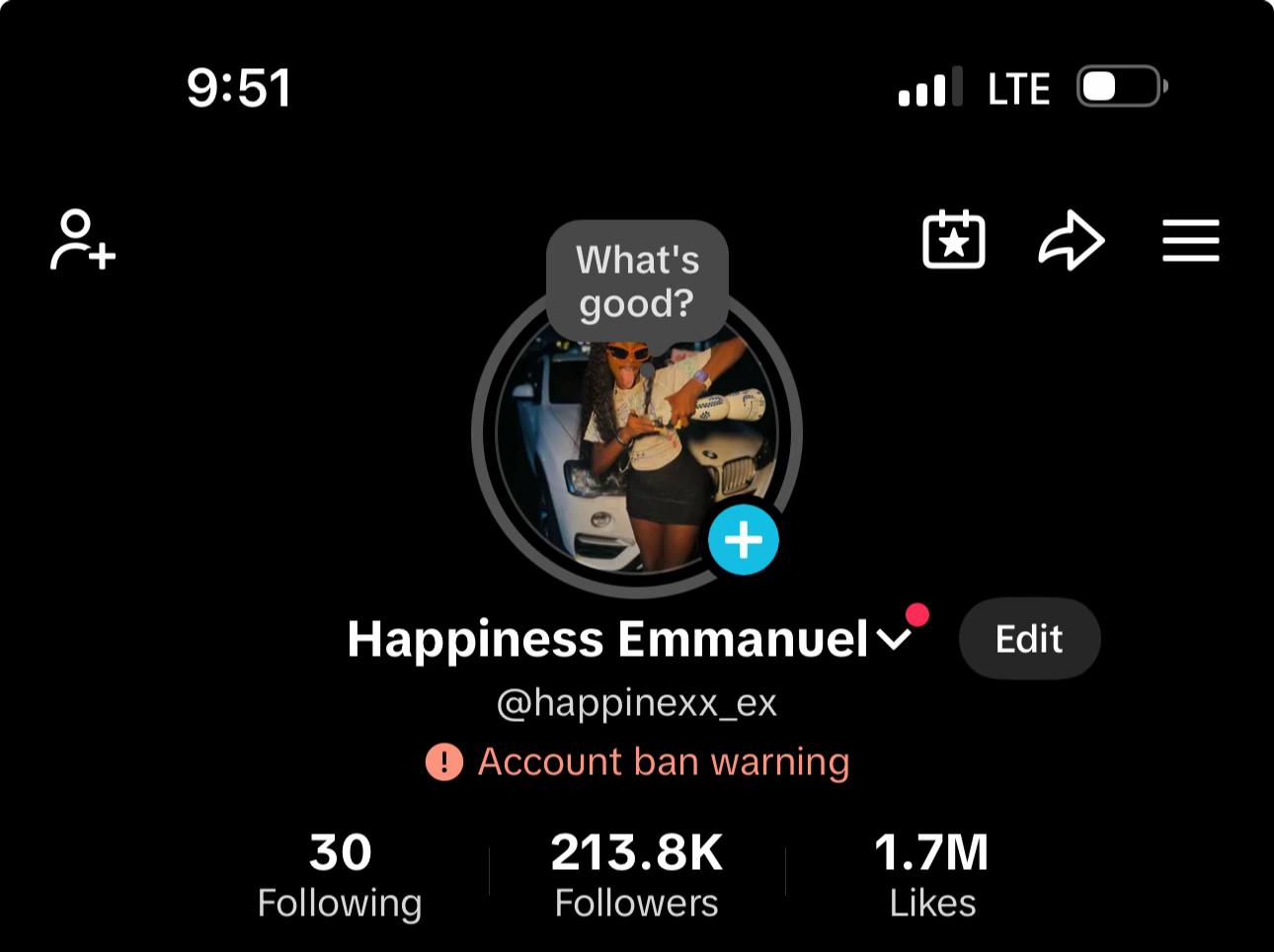 @Happiness Emmanuel