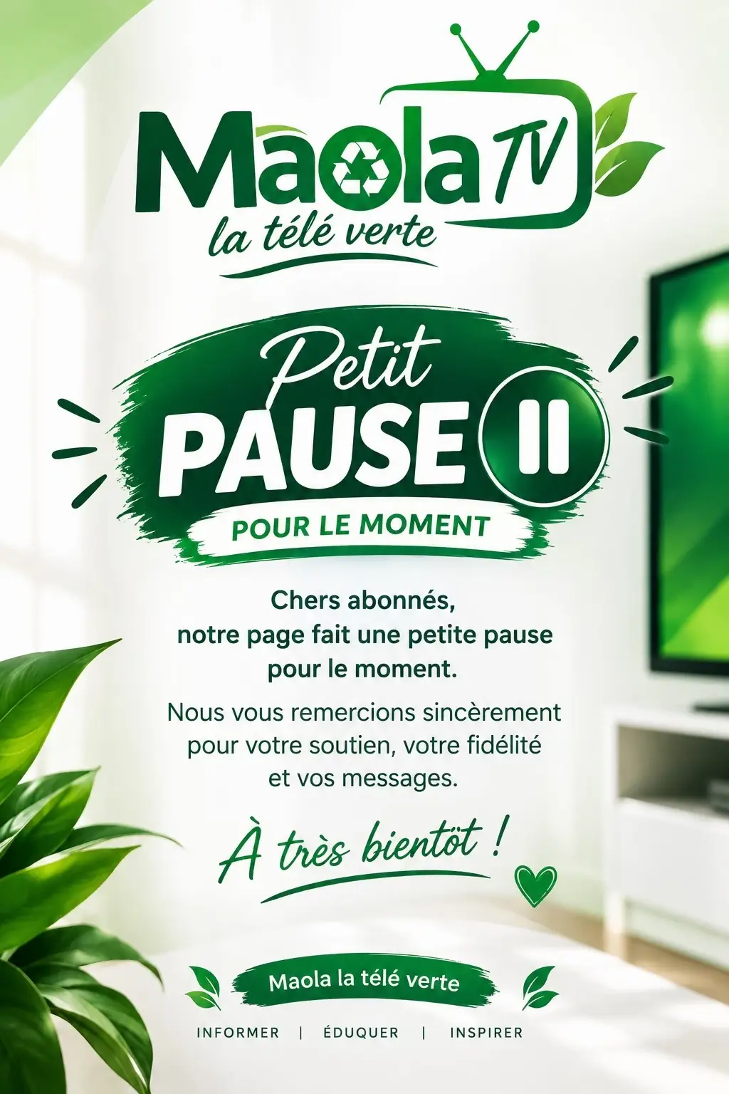 @MAA OLA la t&eacute;l&eacute; verte ♻️