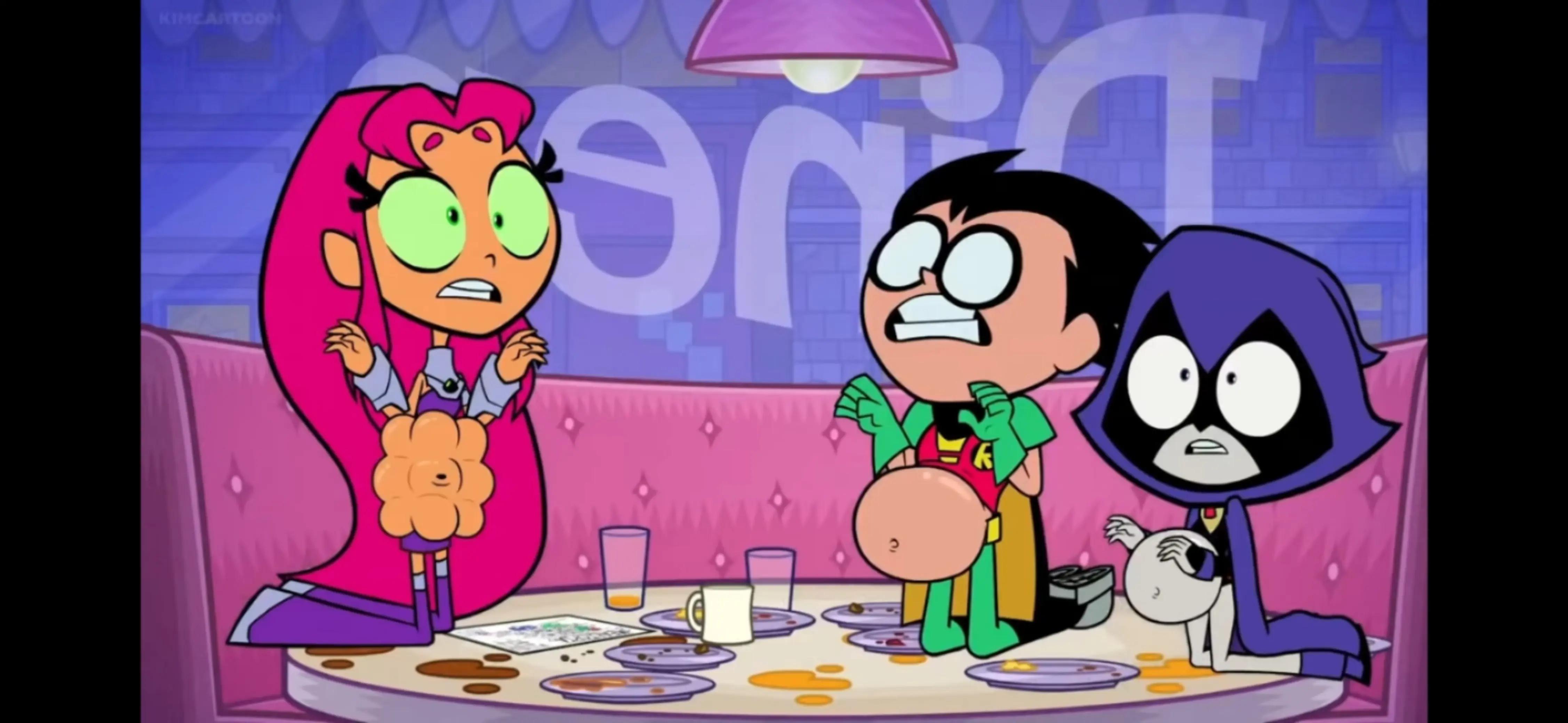@Girl belly stuffed
