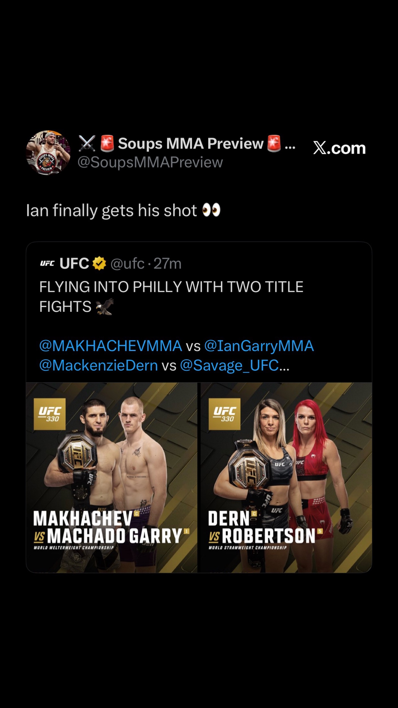 @⚔️ 🚨Soups MMA Preview 🚨⚔️