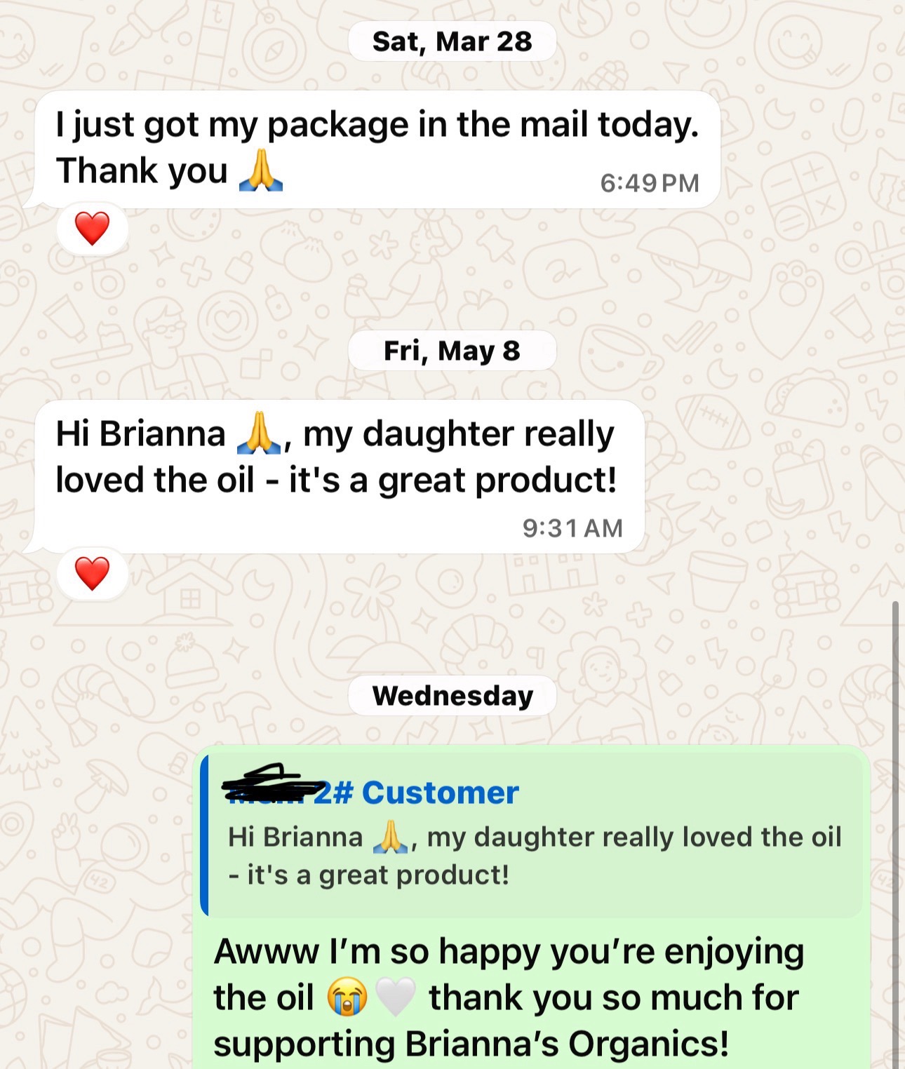 @BRIANNAS ORGANICS LLC