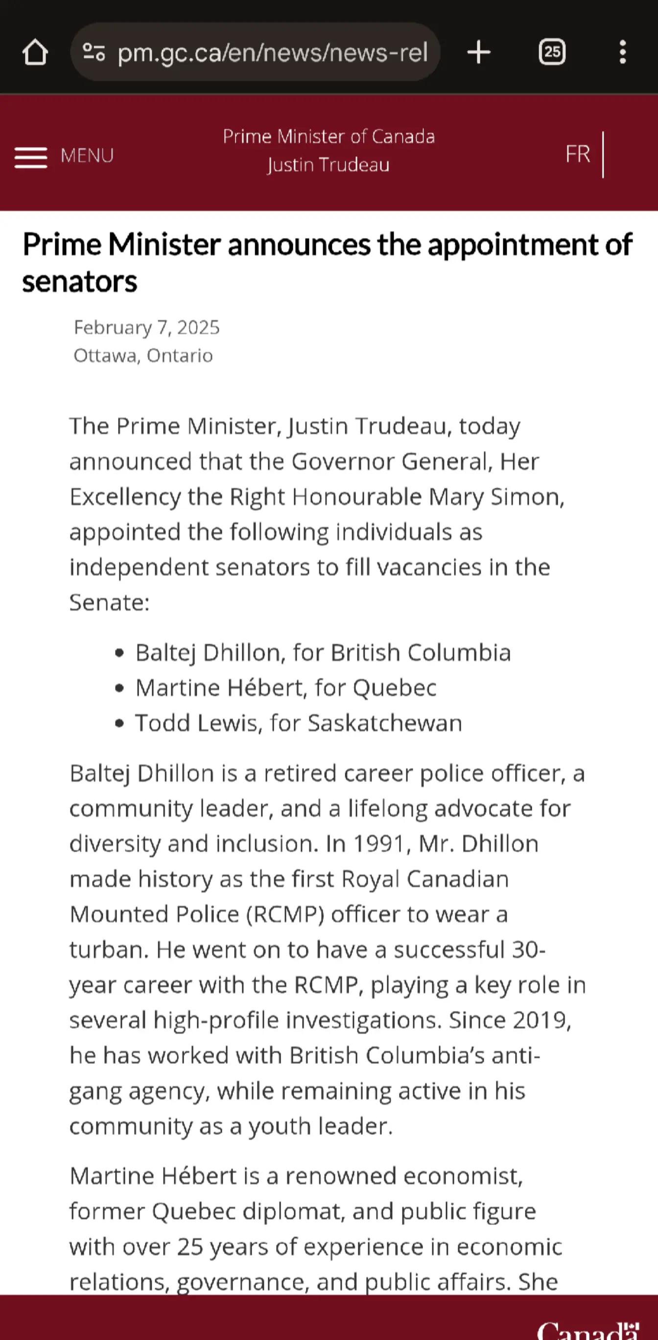 @Senator Baltej Singh Dhillon