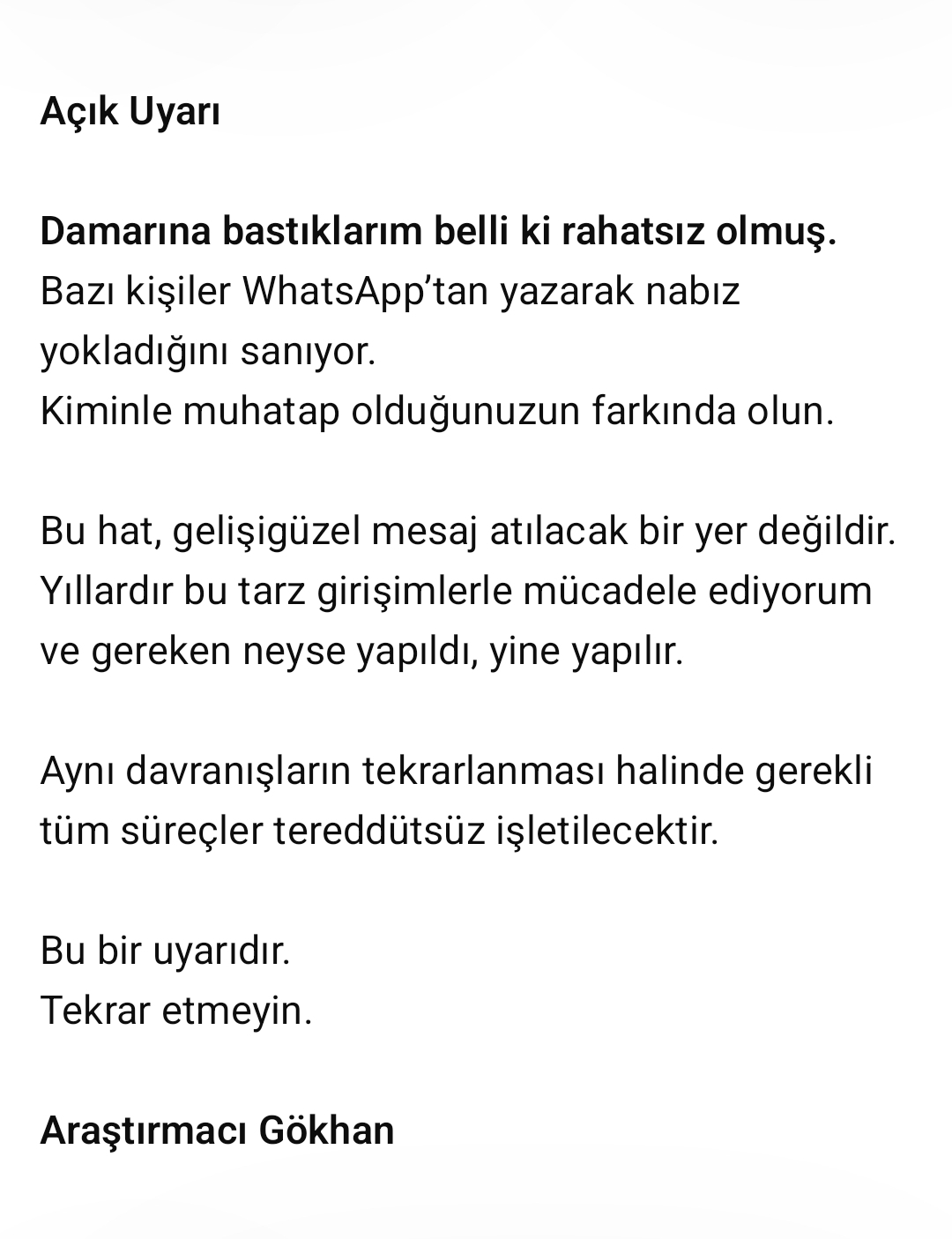 @Araştırmacı Gökhan