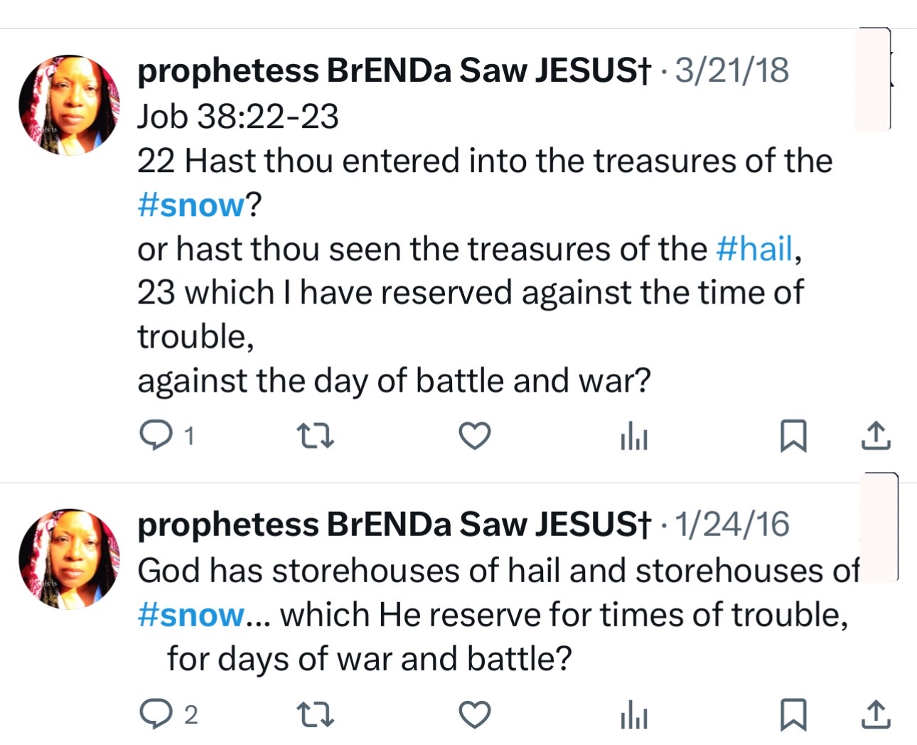 @Prophetess Brenda Saw Jesus✝️