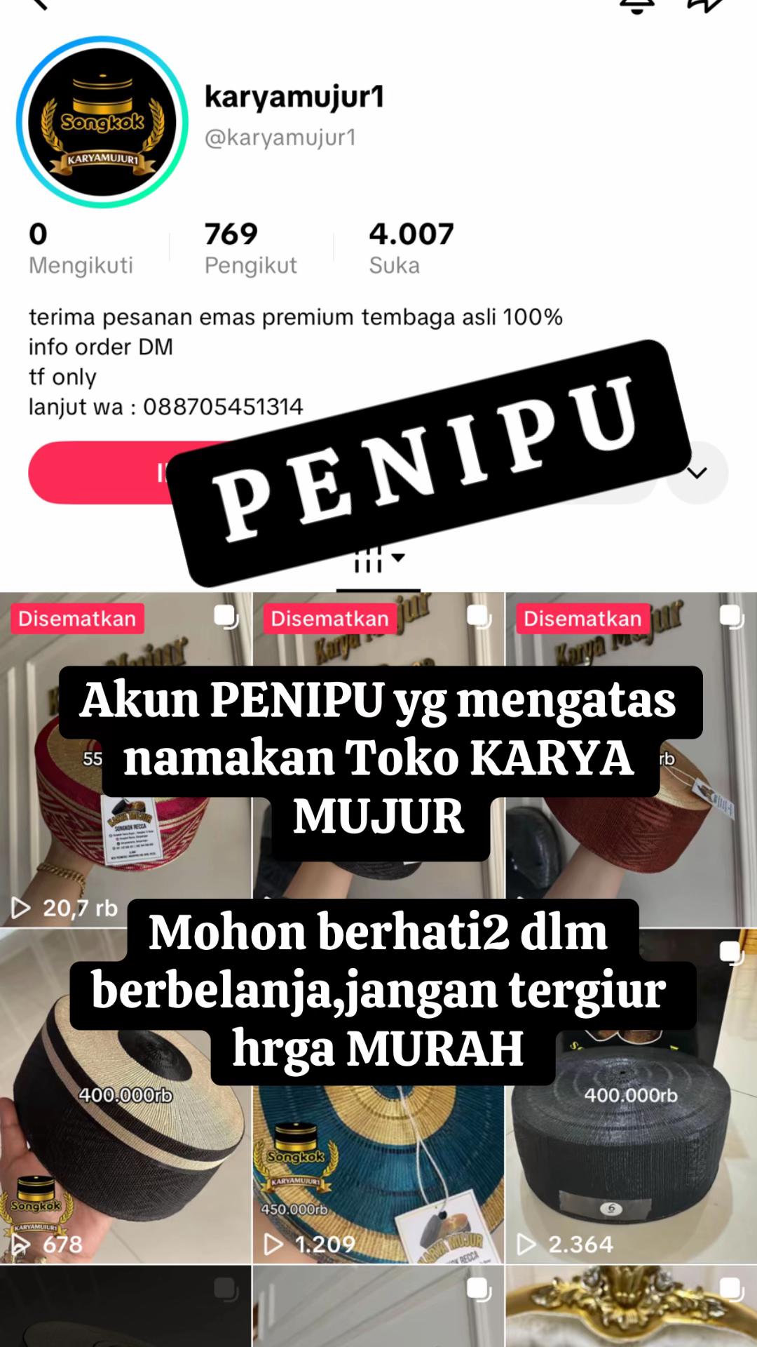 @Karya Mujur Songkok Recca