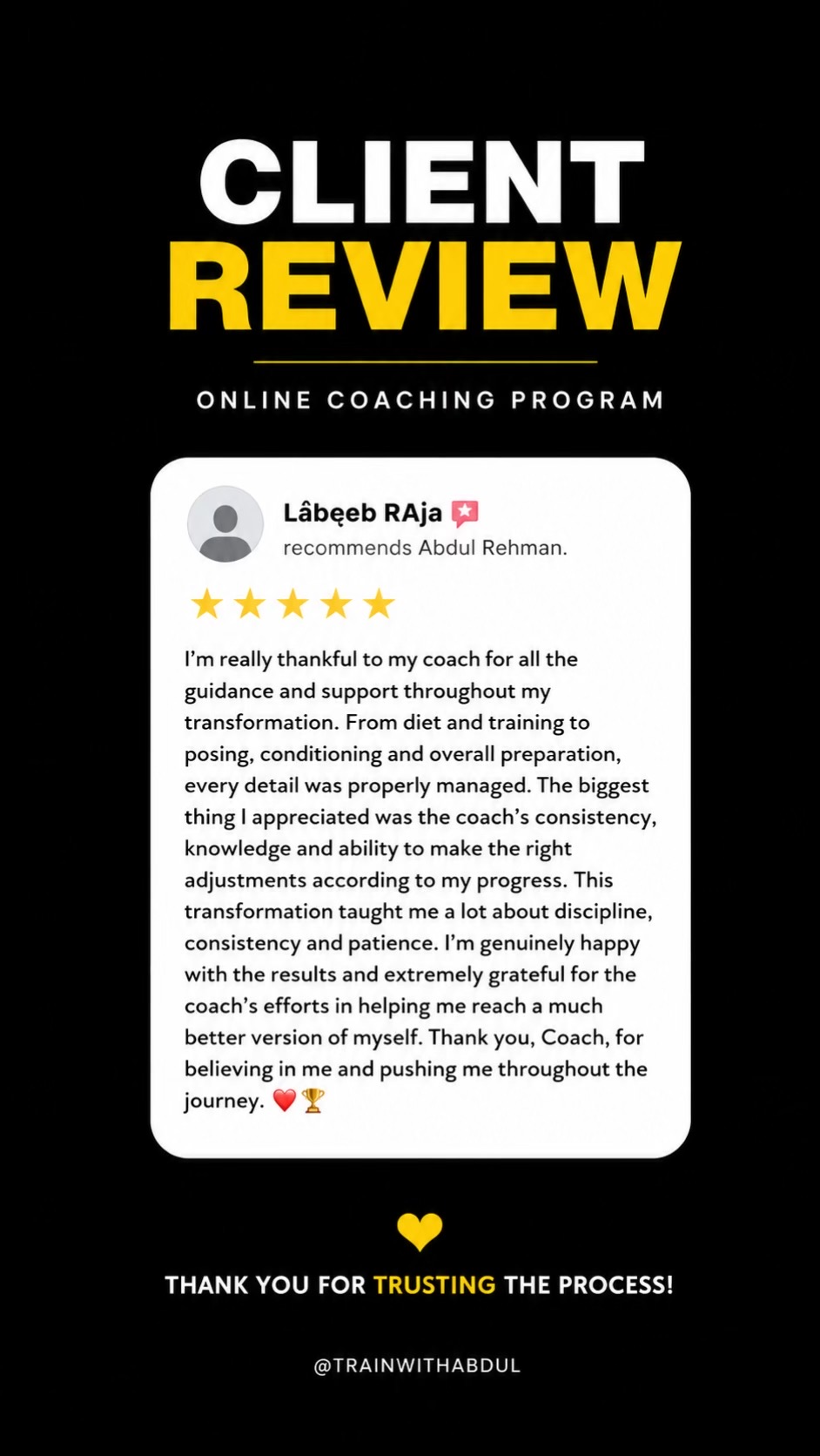 @Coach Abdul REHMAN