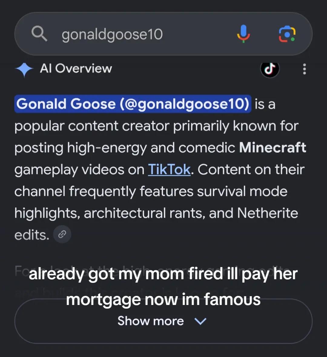 @Gonald Goose