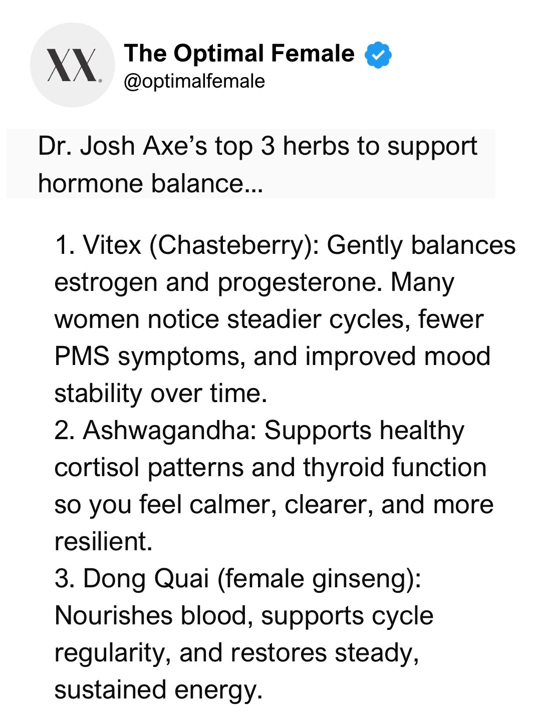 @The Optimal Female